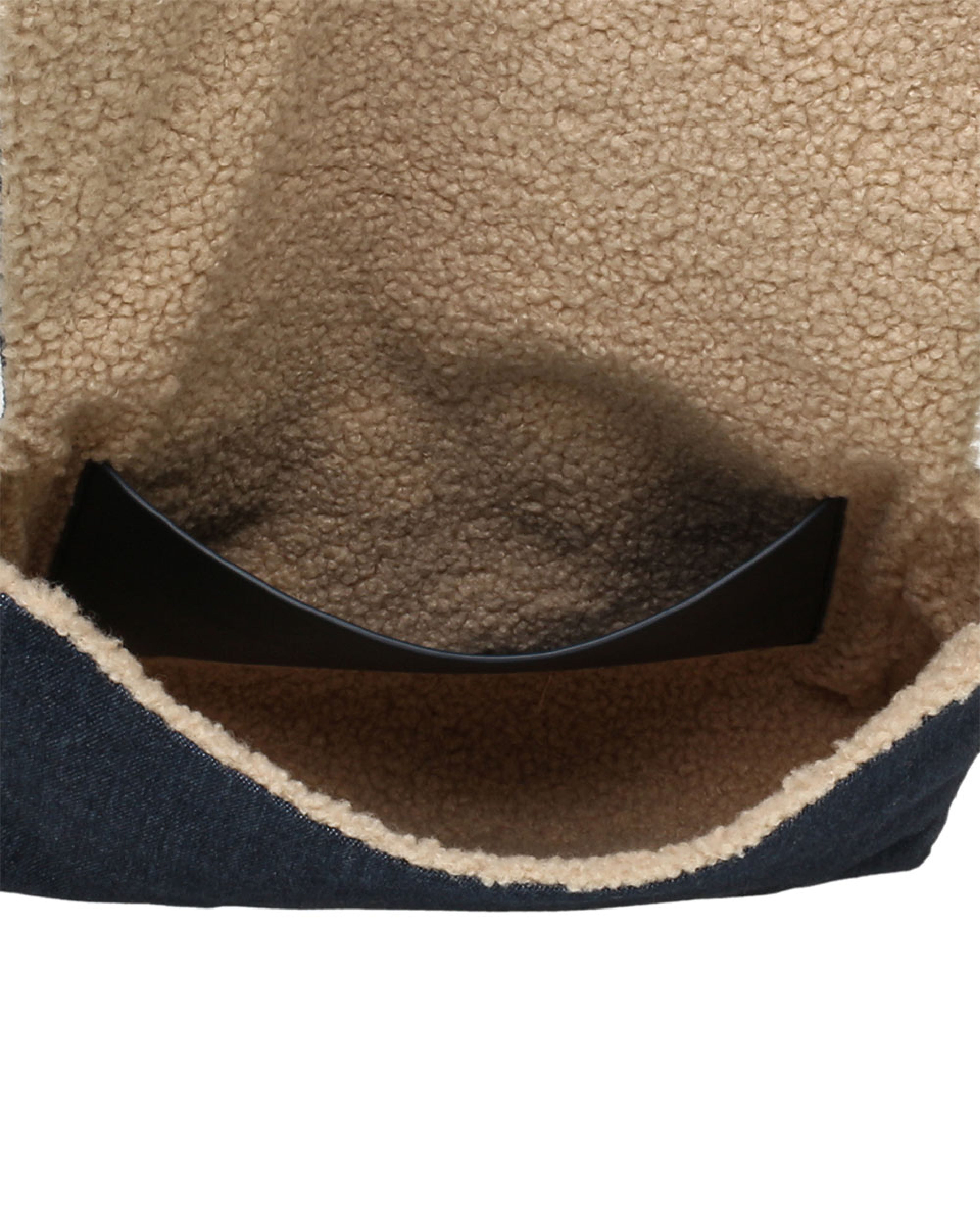 BAMORA 率性丹寧素面側背包-藍色