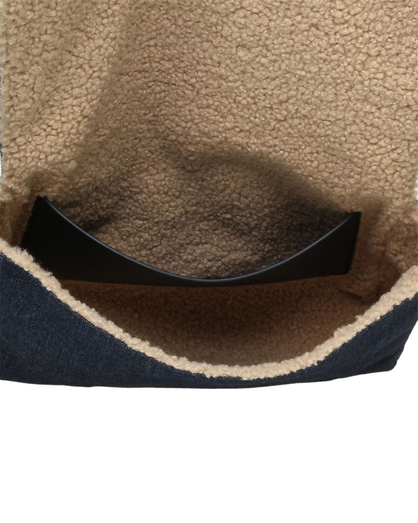 BAMORA 率性丹寧素面側背包-藍色