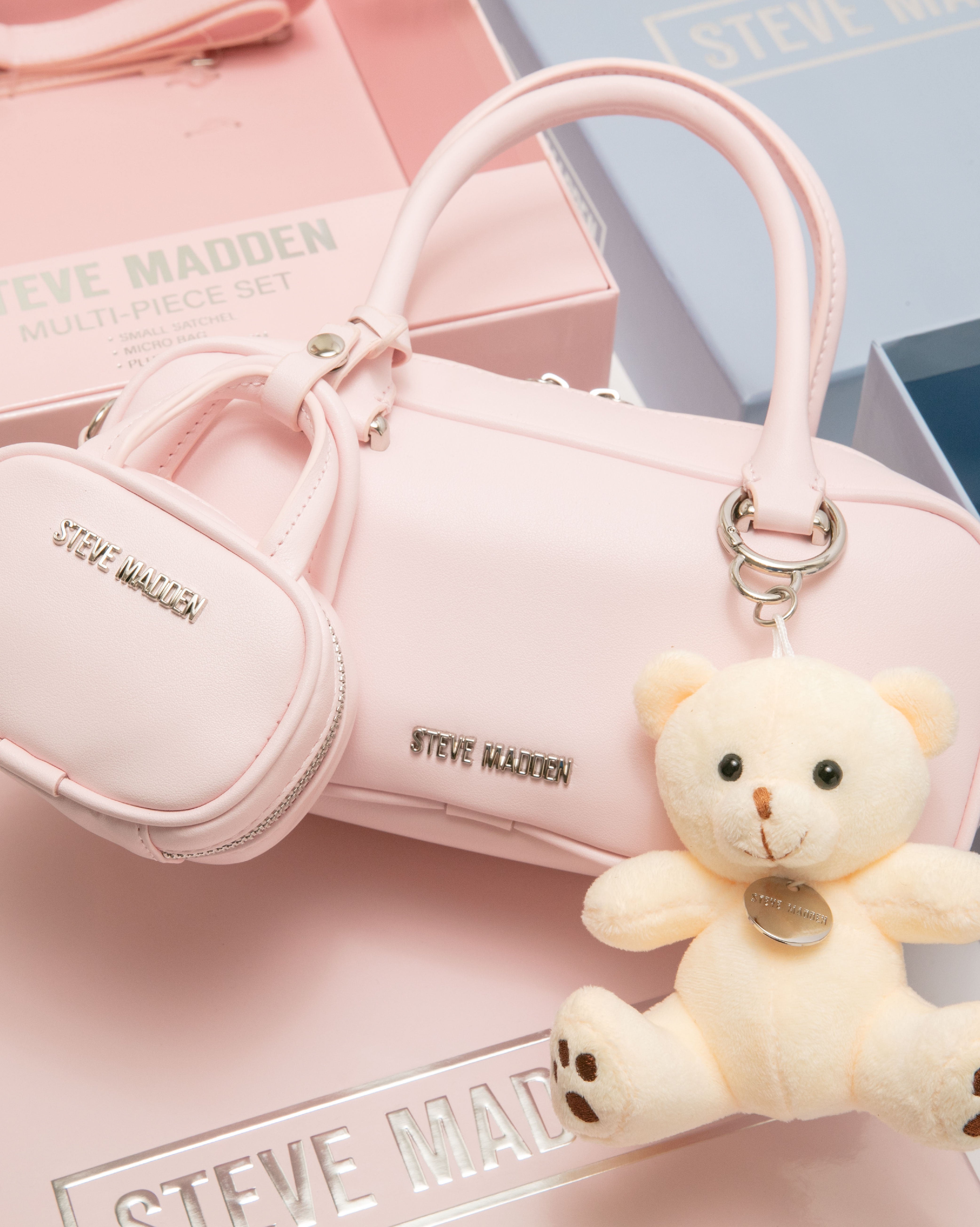 素面法棍小包三件禮盒組-粉色