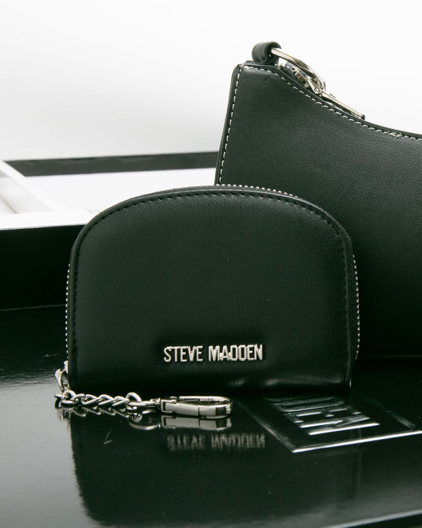 【線上獨家禮盒】雙背帶腋下包/零錢包三件禮盒組-黑色