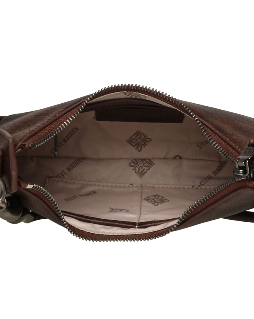 【線上獨家款】BTROPINA 復古刷色腋下包-咖啡色