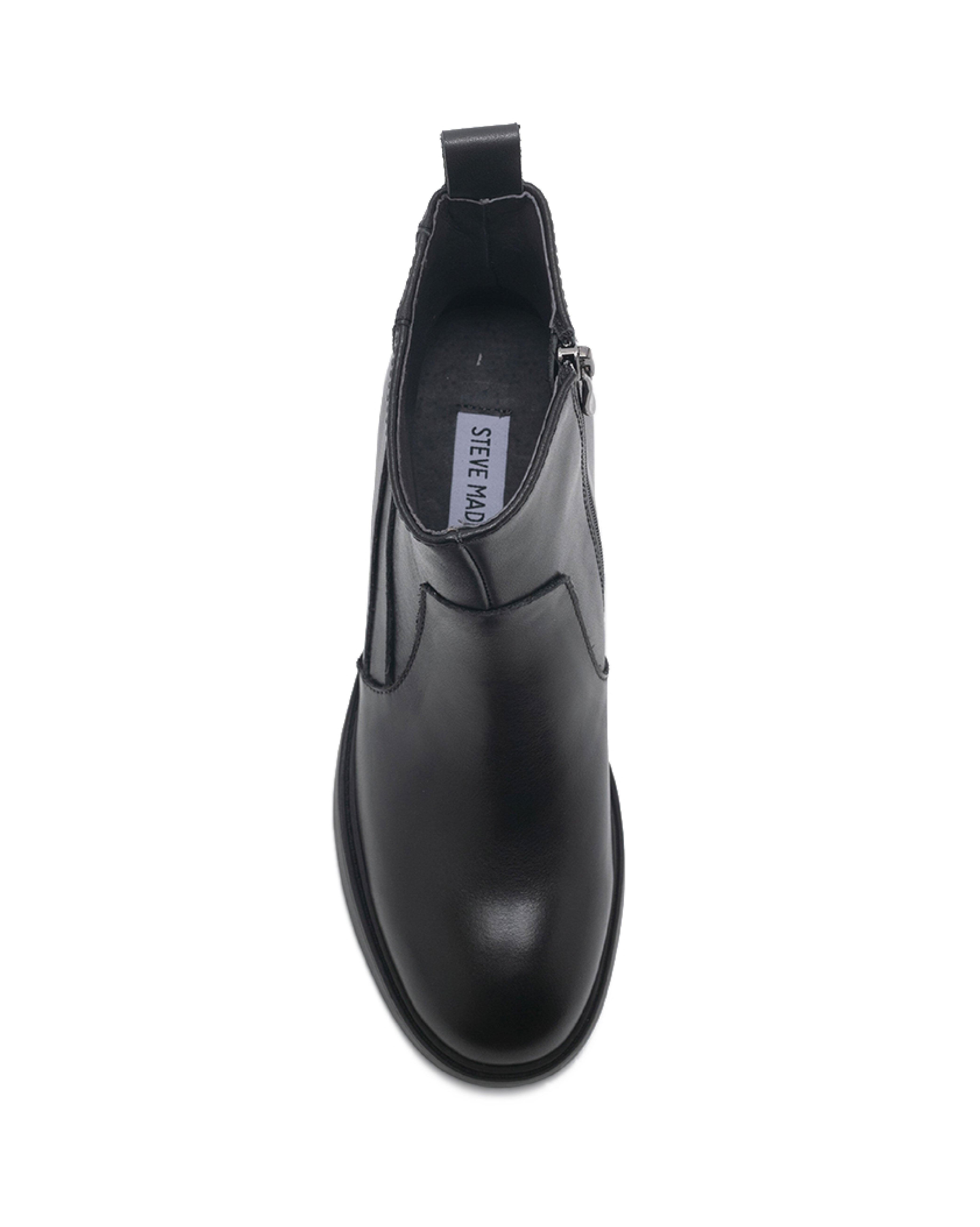 TWCHELSEY 簡約素面線條低跟短靴-黑色