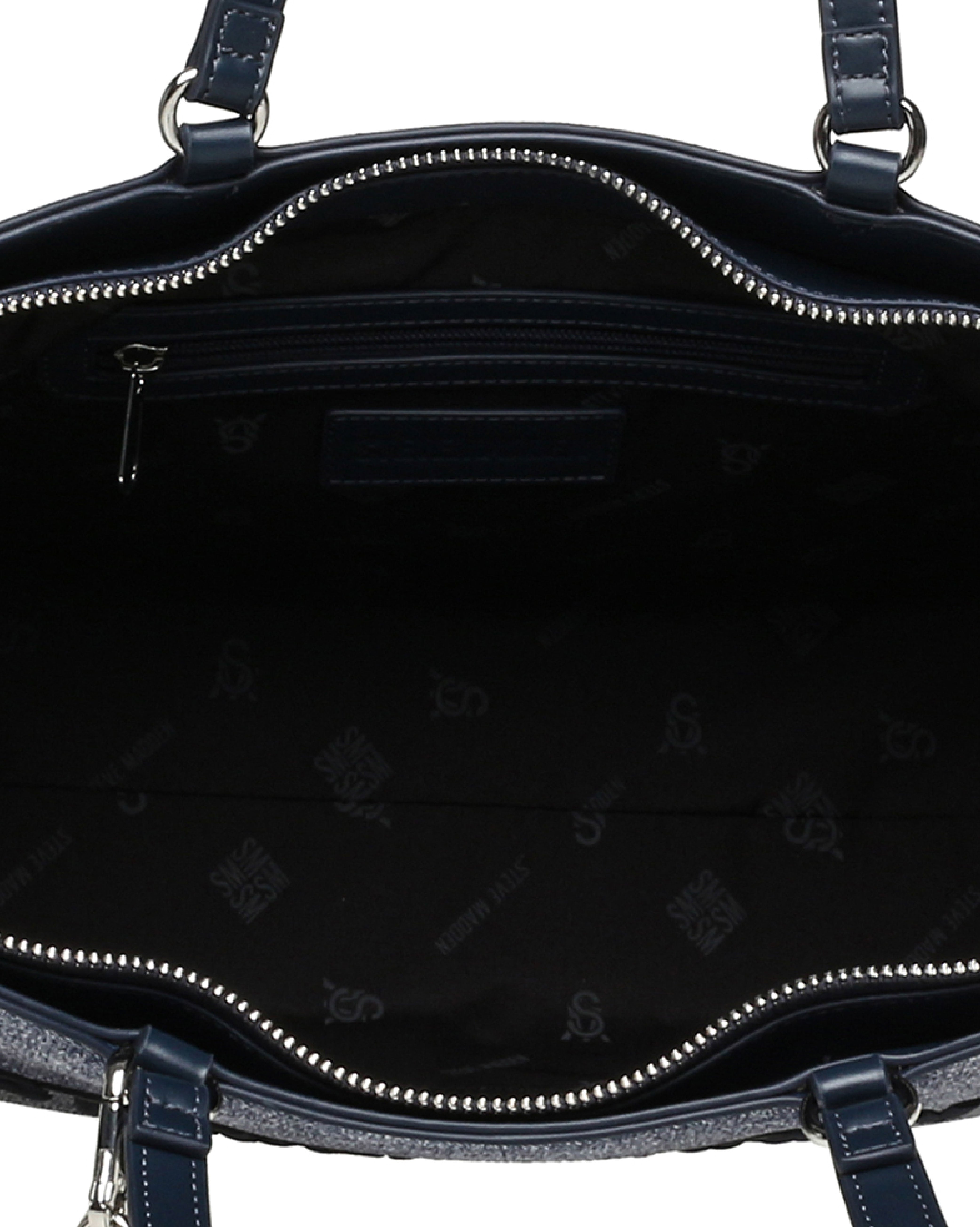 BCOCOS 丹寧休閒LOGO托特包-藍色