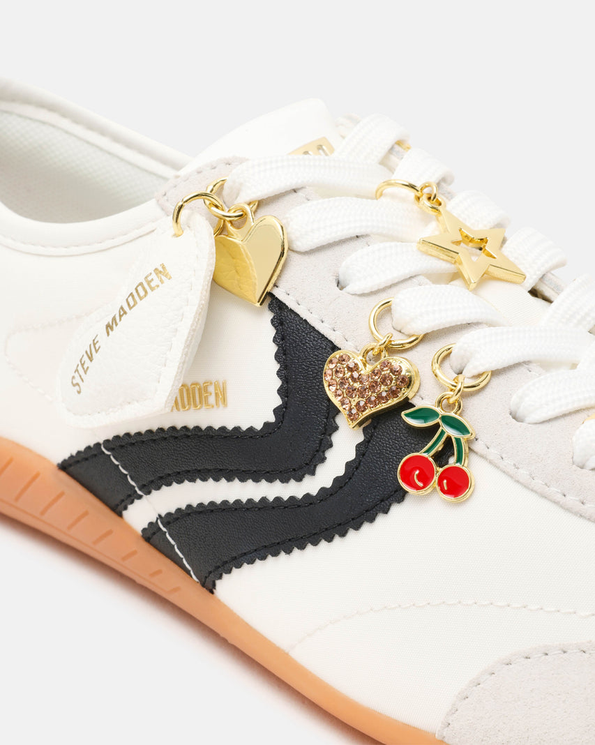 BASSETT 潮流掛飾拼接休閒鞋-白色