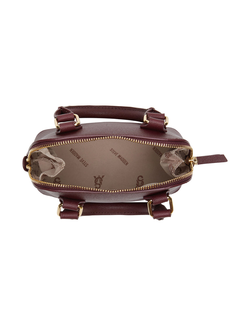 BHOPE-D 簡約素面大開口兩用小包-酒紅色