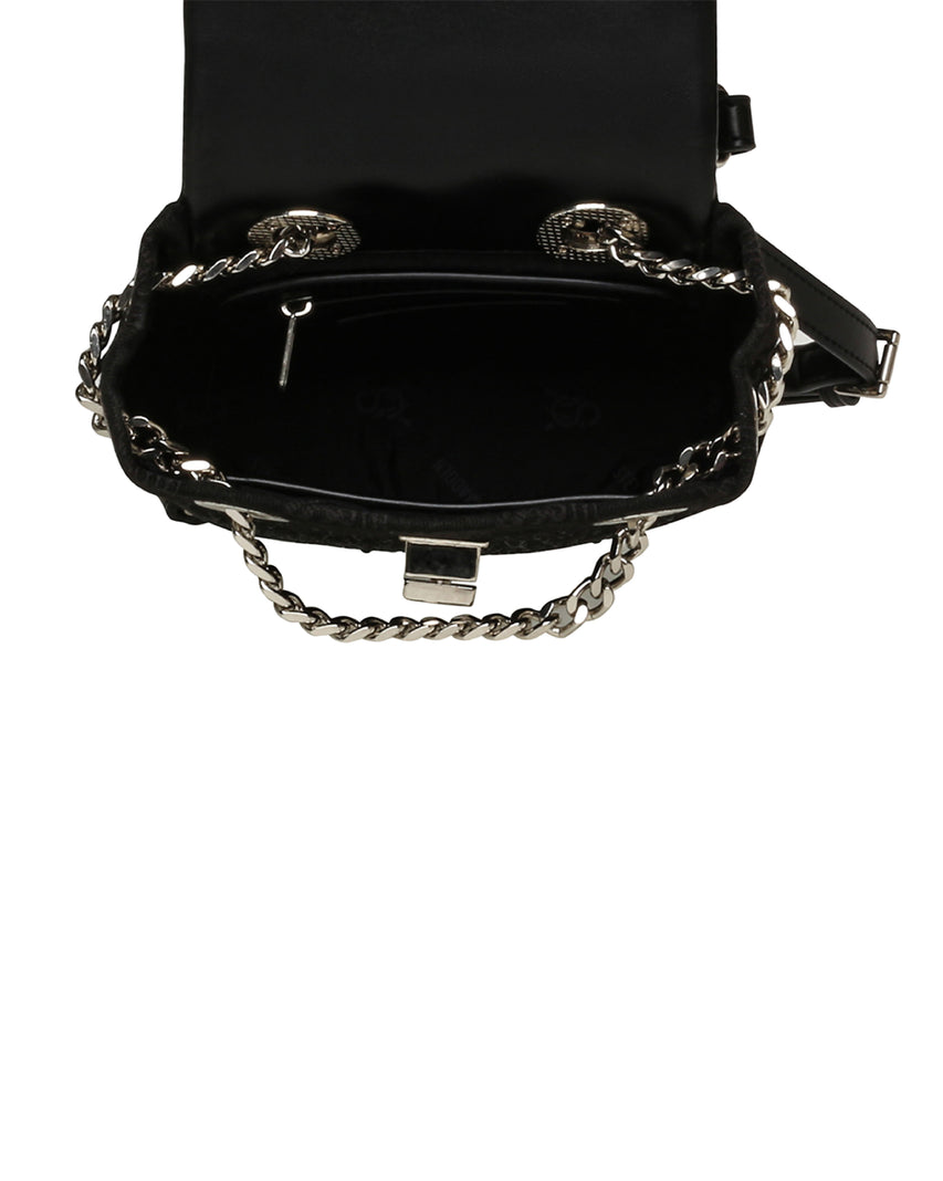 【線上獨家款】BBROOKS-12 低調閃鑽鏈帶小後背包-黑色