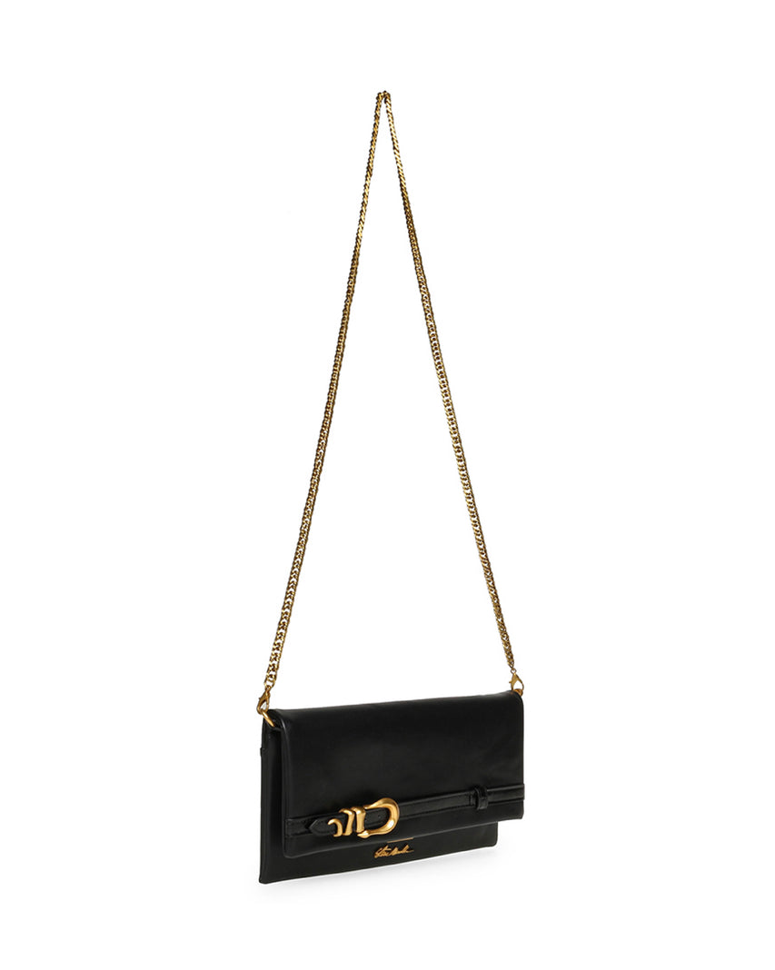 BFRESH 素面翻蓋鍊條側背包-黑色