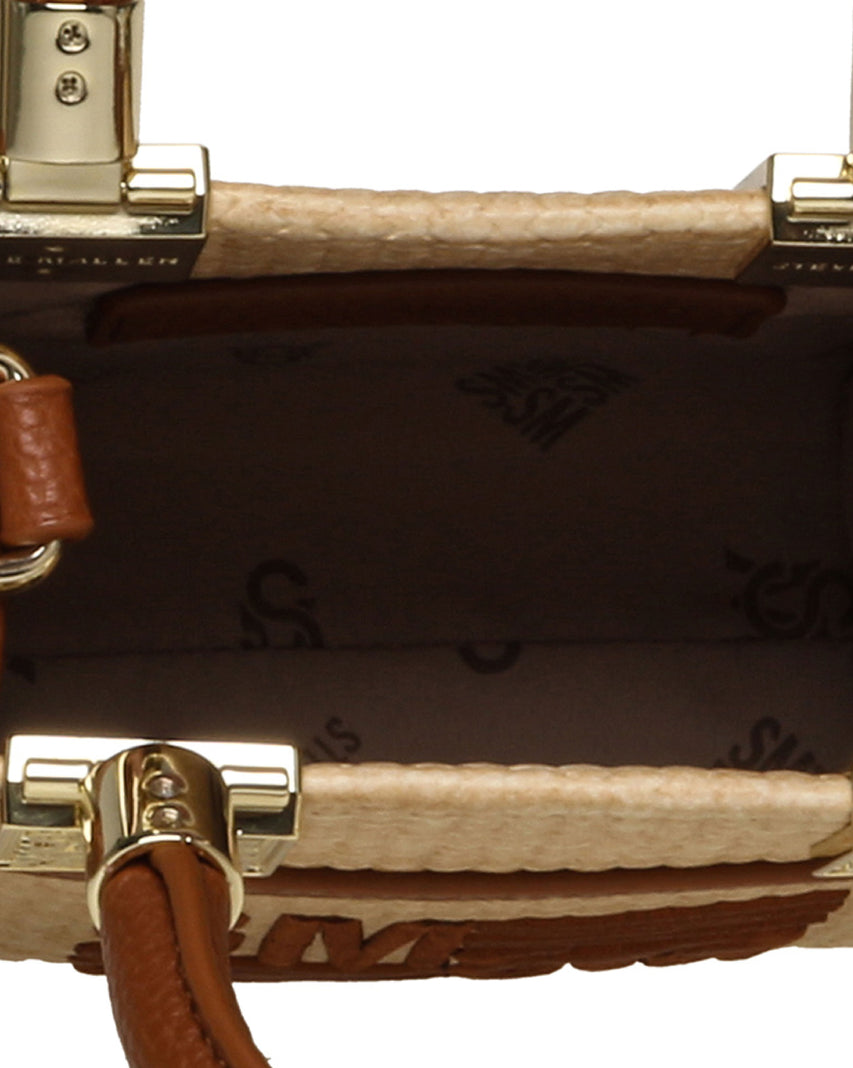 【線上獨家款】BWEALTHS 草編LOGO手提/斜背包-棕色