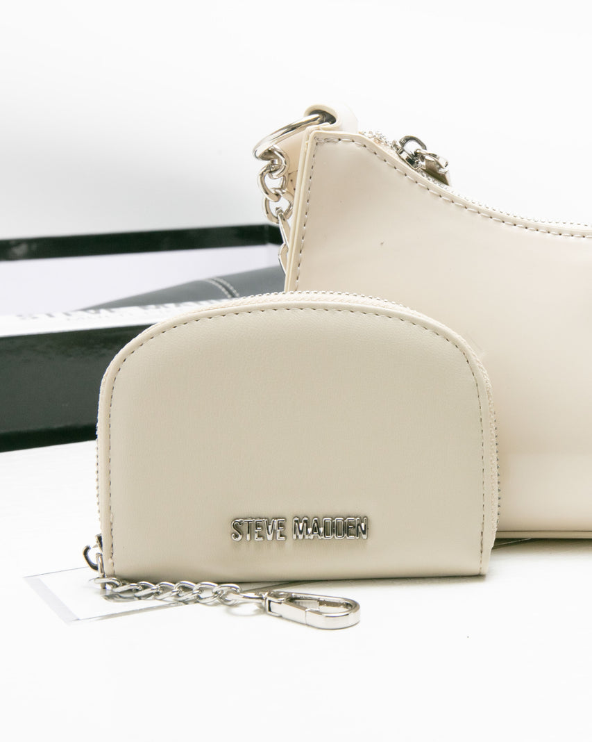 【線上獨家禮盒】雙背帶腋下包/零錢包三件禮盒組-米色