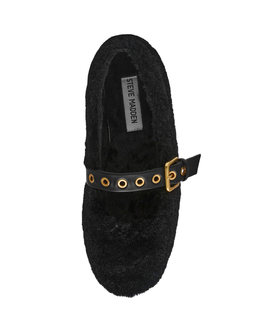 TOASTY 泰迪毛毛瑪莉珍鞋-絨黑