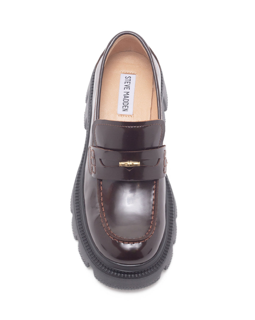 TWLANY 素面厚底金屬扣飾樂福鞋-鏡咖啡