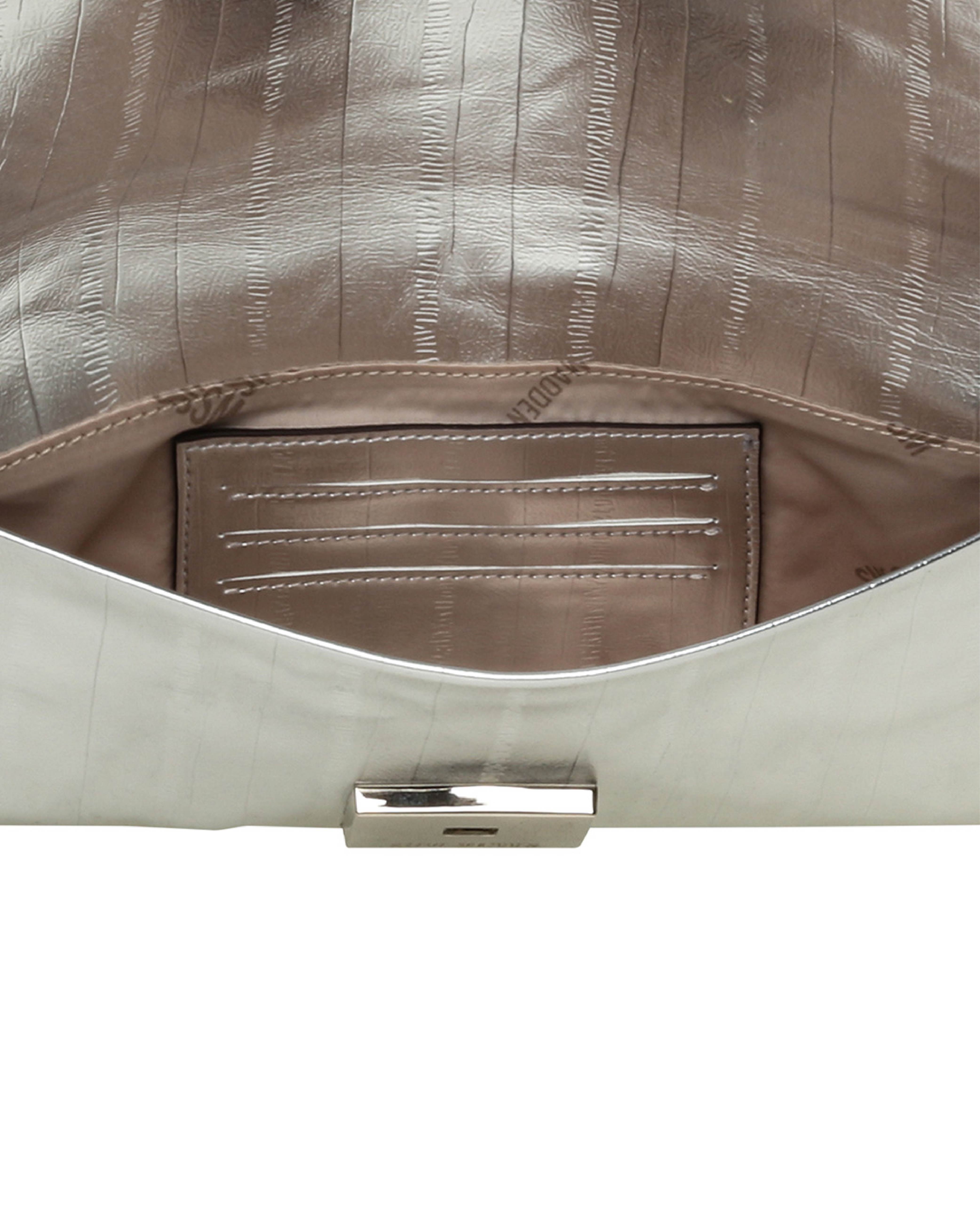 BFRESH-E 素面翻蓋鍊條側背包-銀色