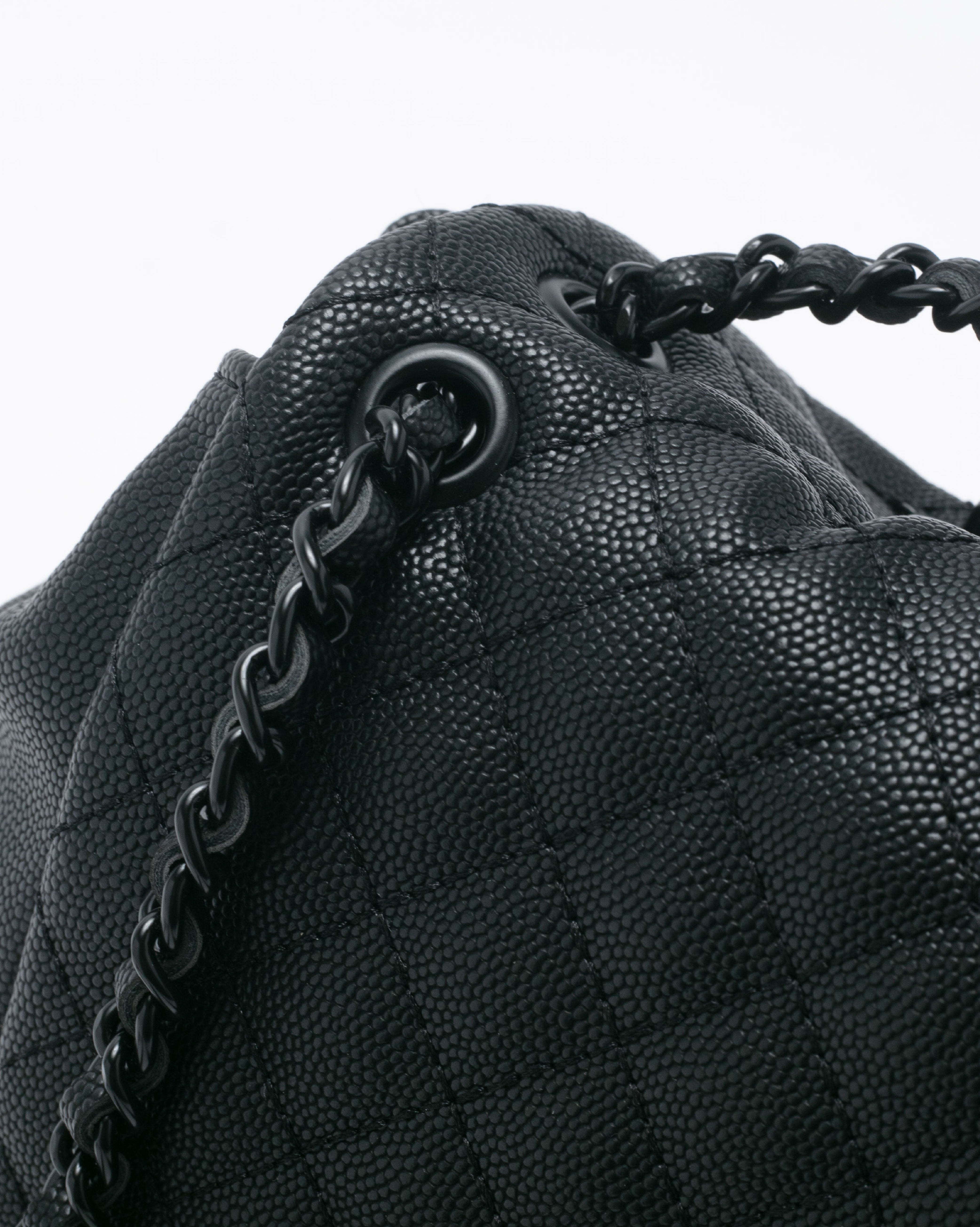 BSEDA 菱格紋雙口袋後背包-黑色