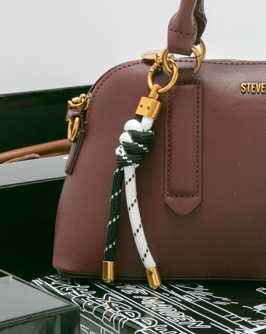 潮流小熊雙吊飾/素面兩用包禮盒-酒紅色