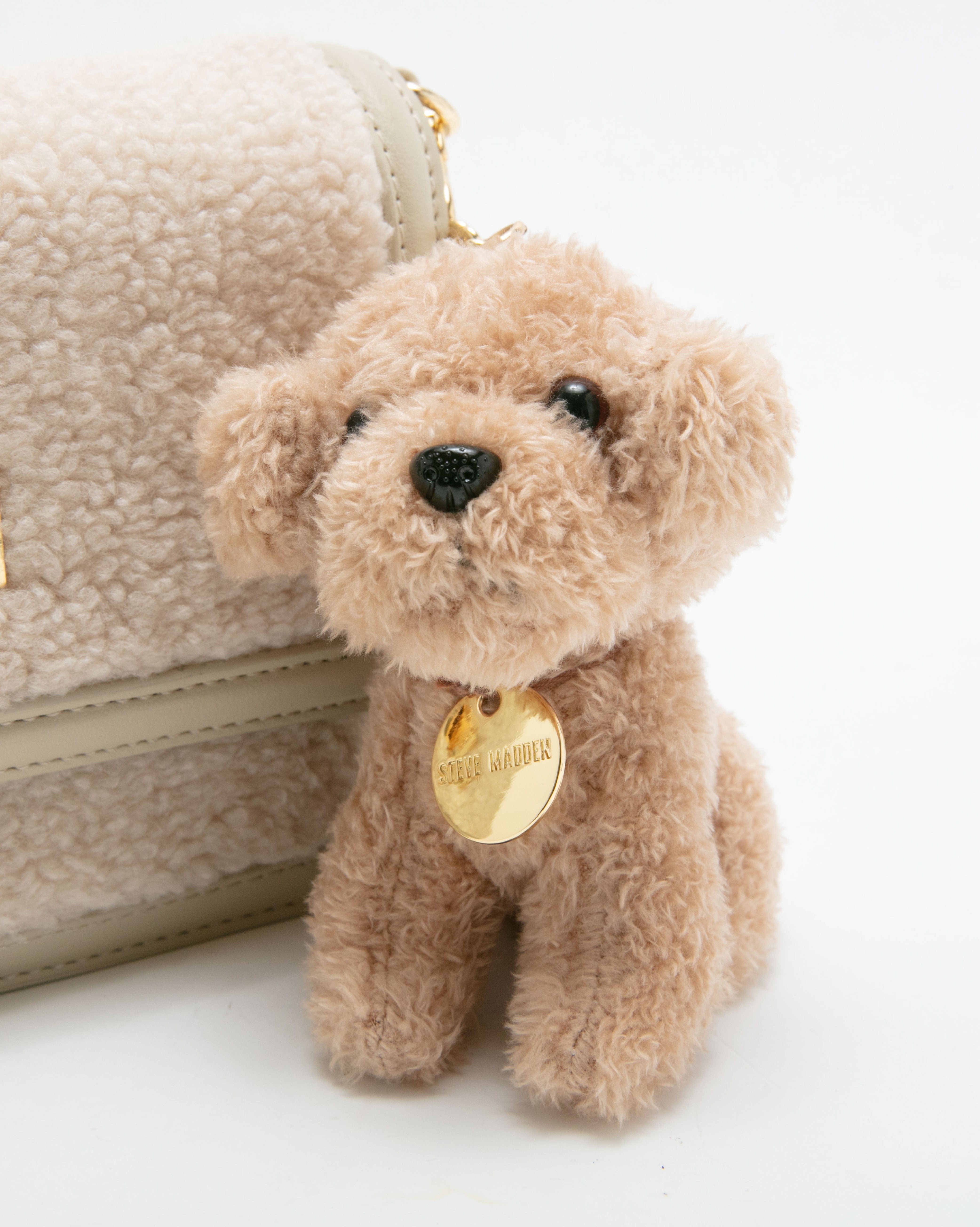 【線上獨家禮盒】毛毛信封包/針織毛帽三件禮盒組-米色