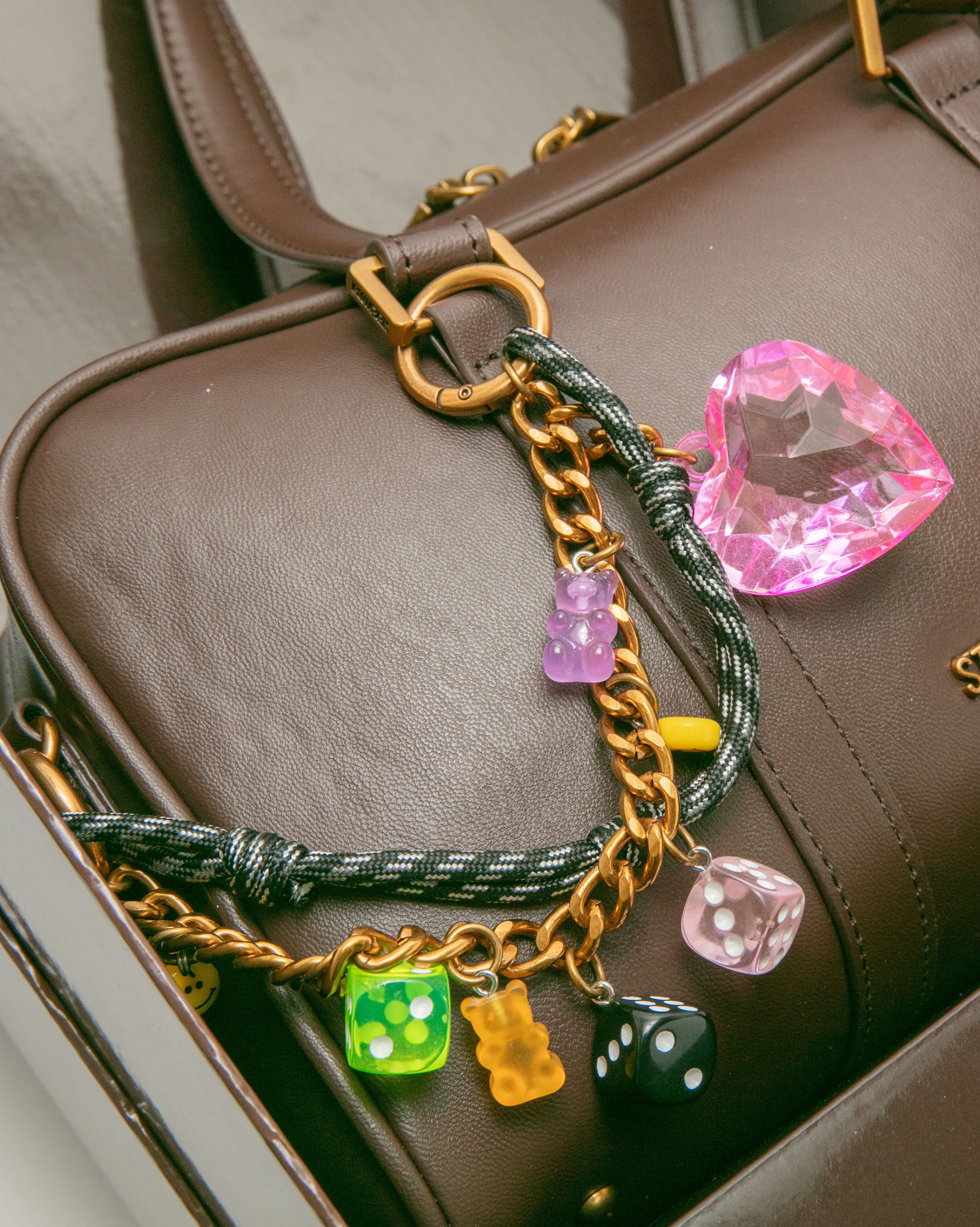 潮流撞色耳機包/法棍肩背包禮盒-咖啡色