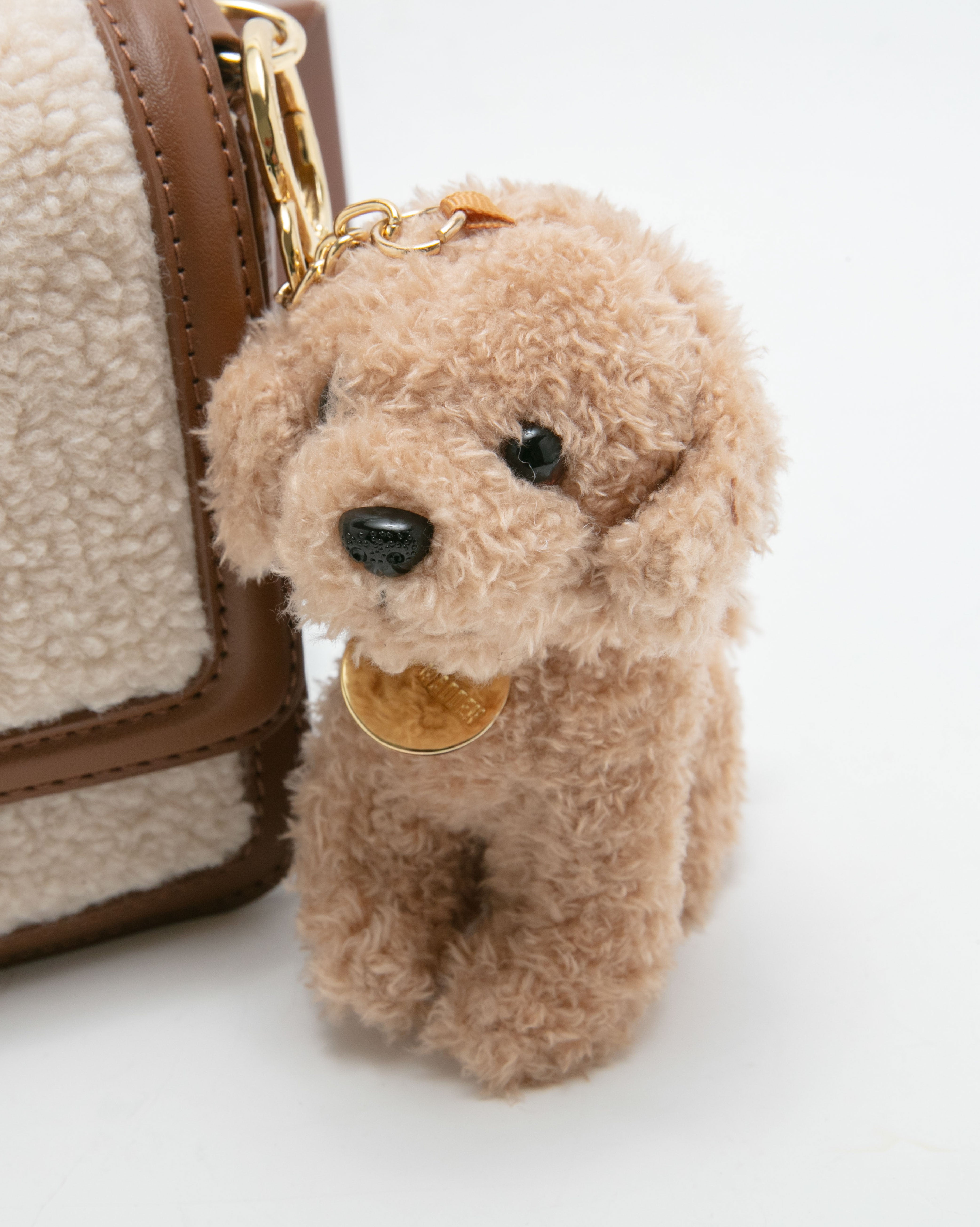 【線上獨家禮盒】毛毛信封包/針織毛帽三件禮盒組-咖啡色