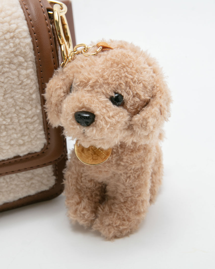 【線上獨家禮盒】毛毛信封包/針織毛帽三件禮盒組-咖啡色