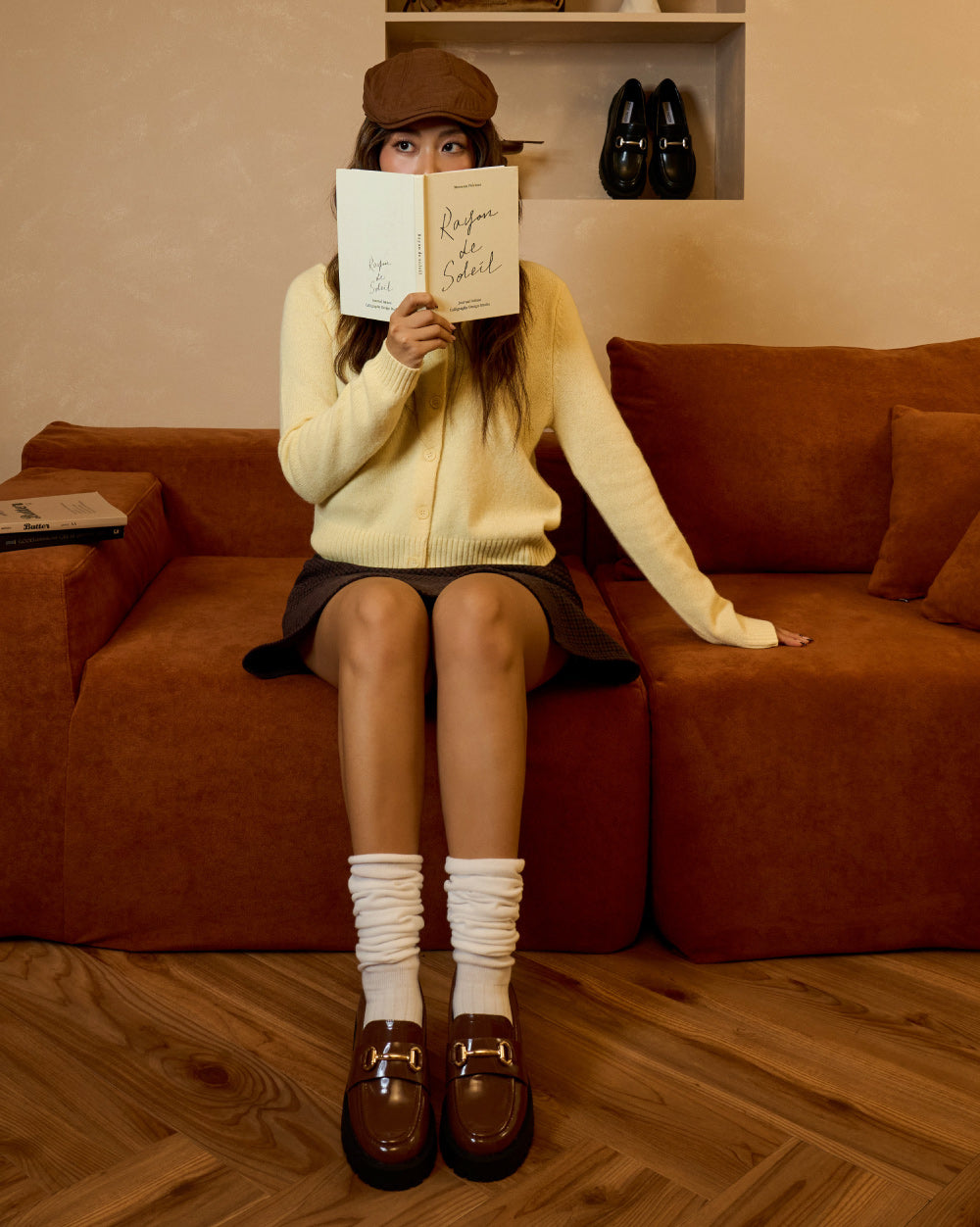 LANDO-CN 馬銜釦厚底樂福鞋-咖啡色