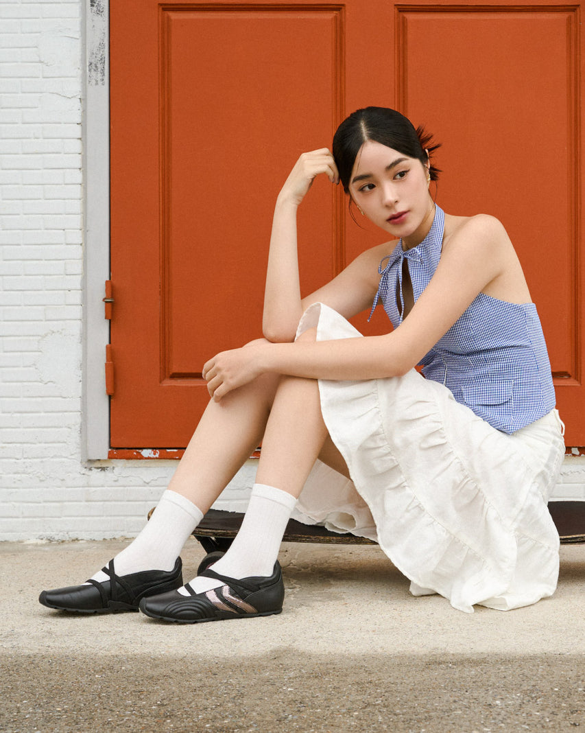 JOISIE 交叉鬆緊休閒瑪莉珍鞋-黑色 - view 2