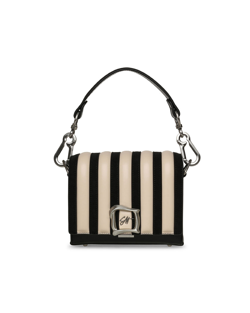 BHOSTS 經典條文翻蓋肩背包-黑色