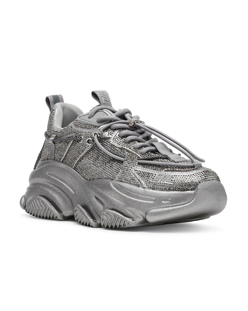 VAULT 2R 奢華閃鑽抽繩厚底休閒鞋-鐵色