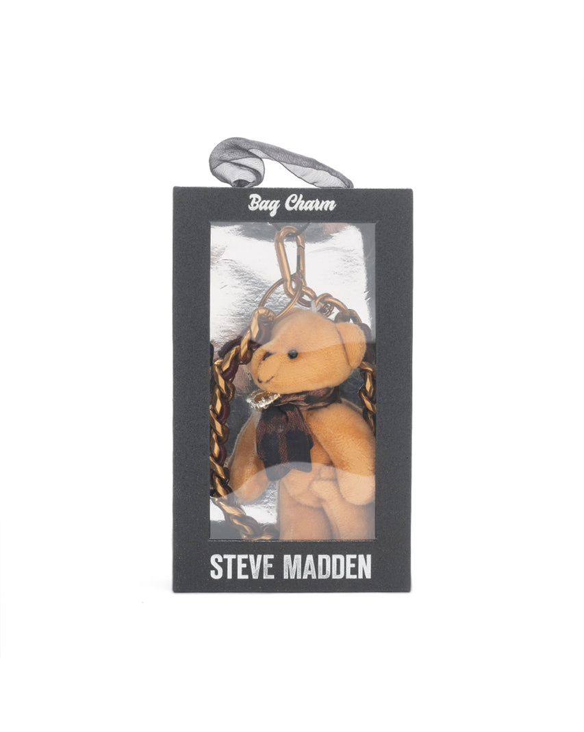 BBEAR-G 毛絨泰迪鍊條吊飾-金色