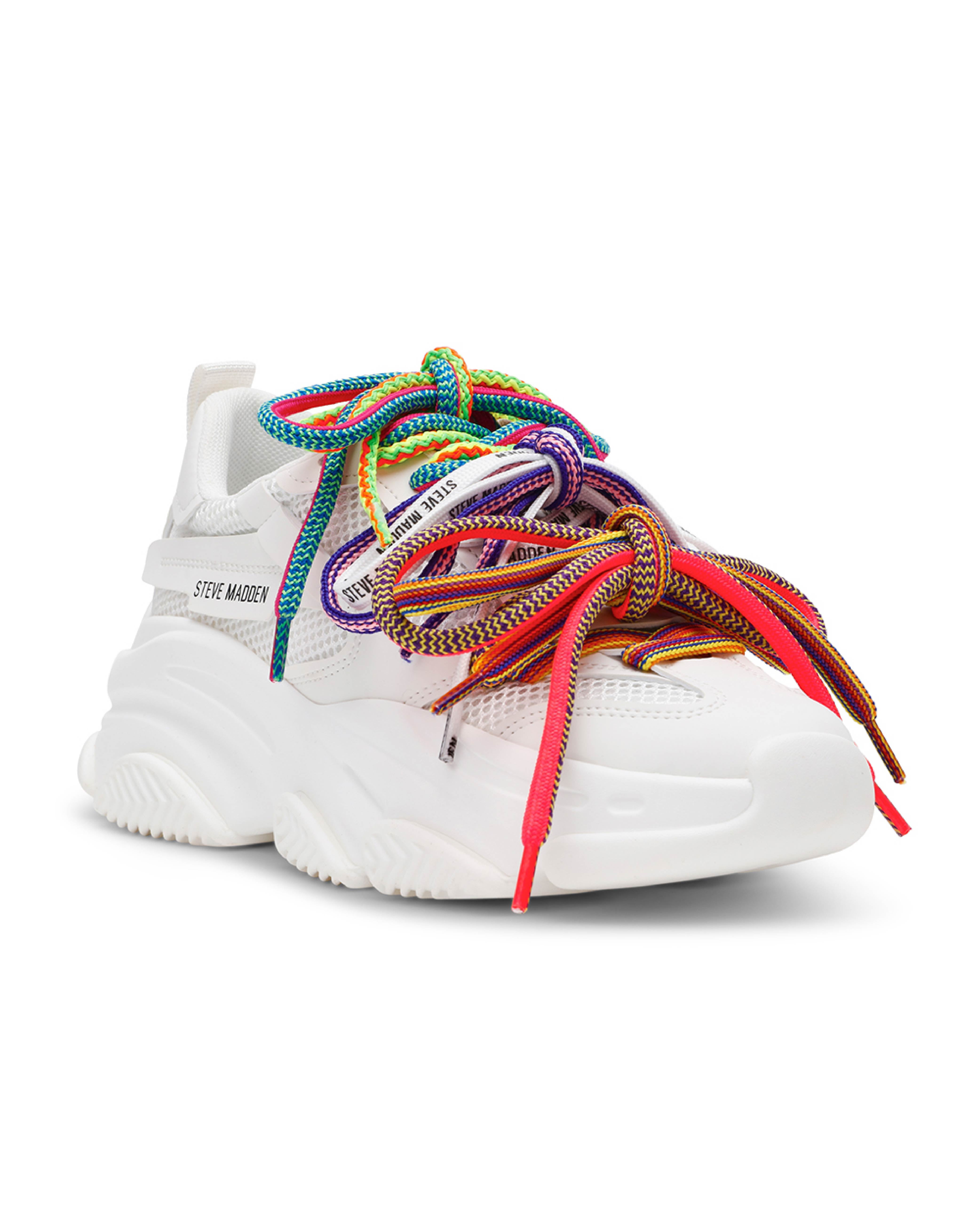 PRYCE-SML 潮流多層綁帶厚底休閒鞋-白色