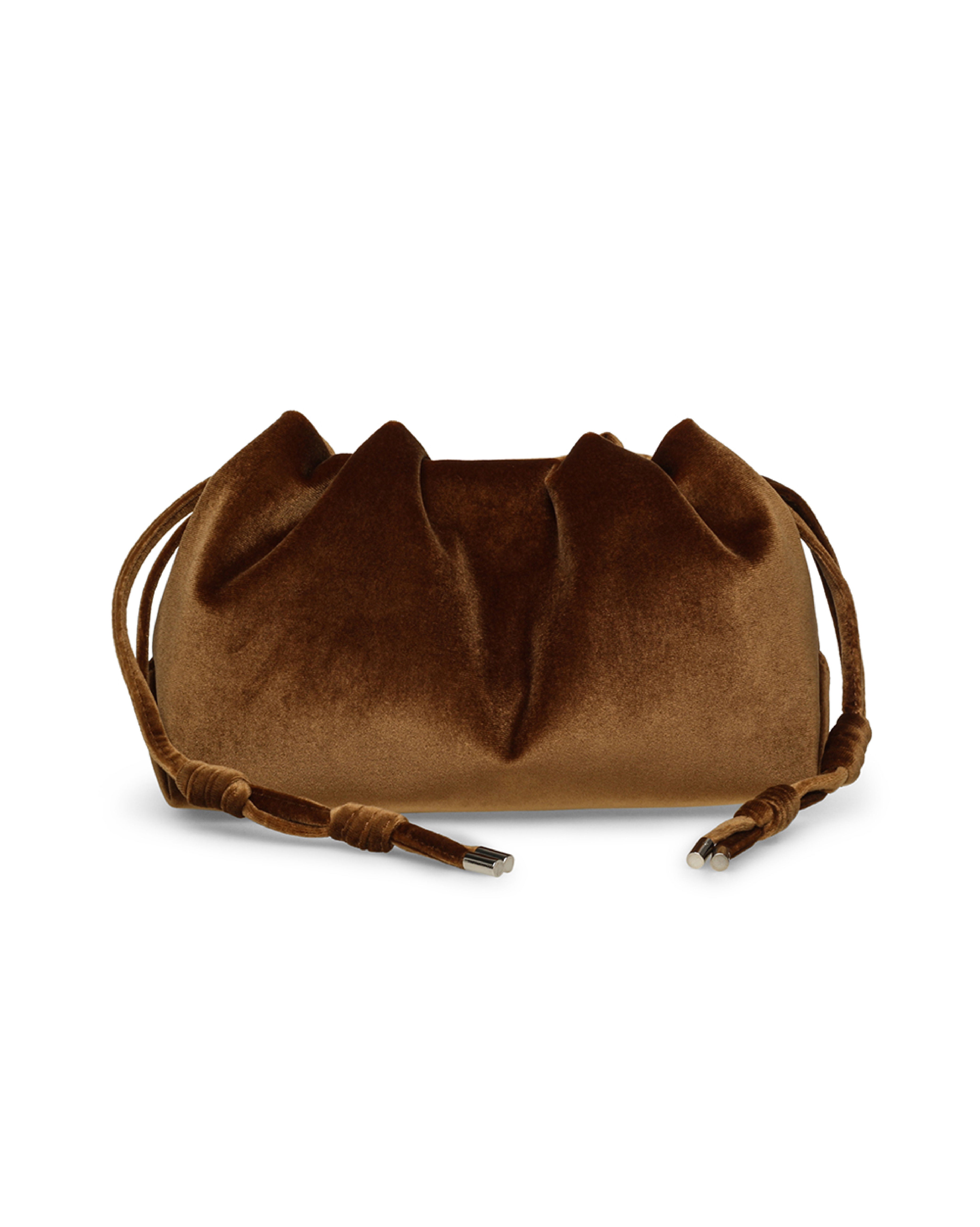 BEMMYV 絨面束口雲朵包-咖啡色