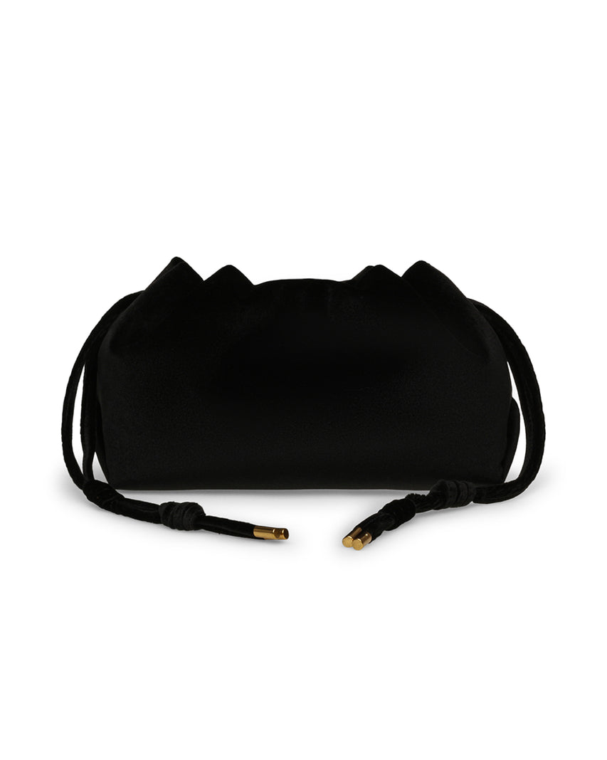 BEMMYV 絨面束口雲朵包-黑色