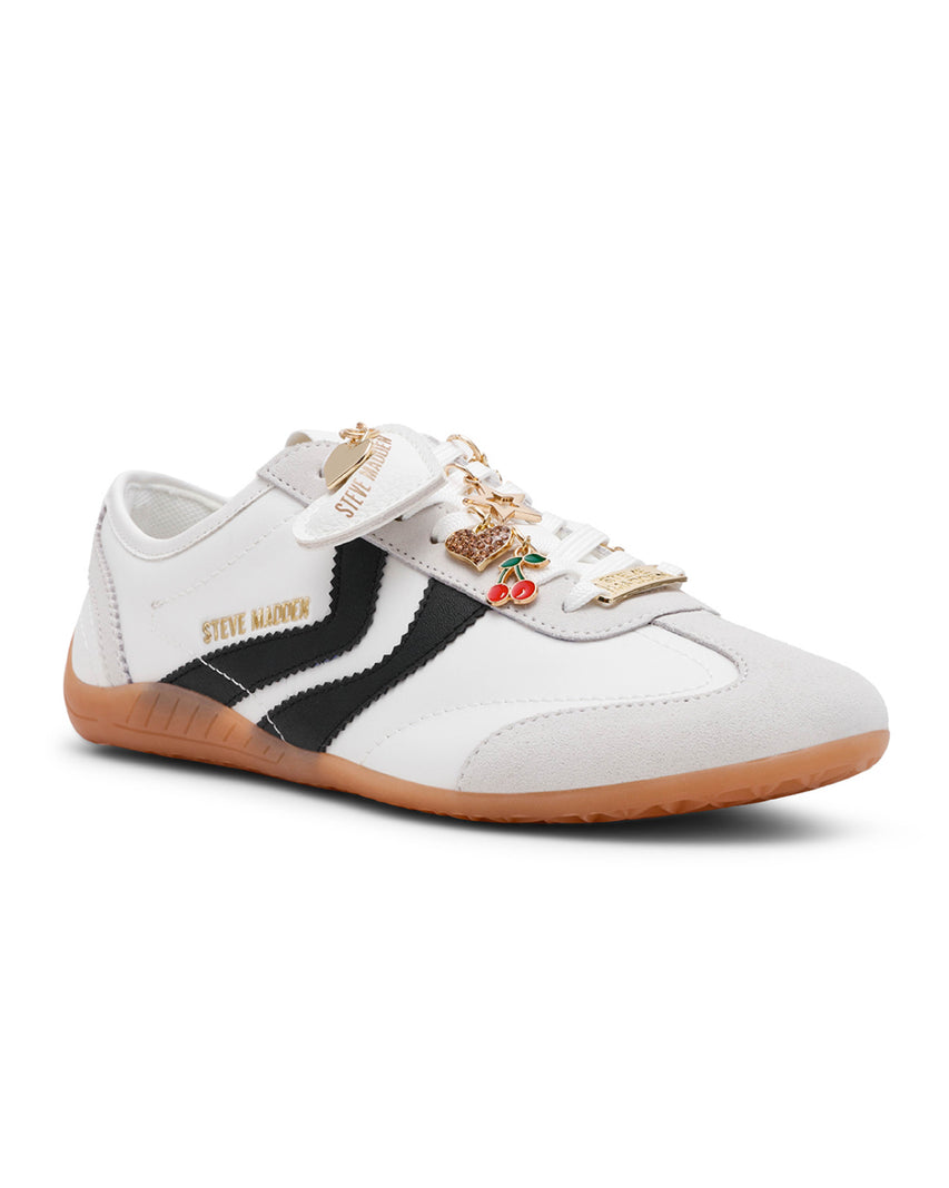 BASSETT 潮流掛飾拼接休閒鞋-白色