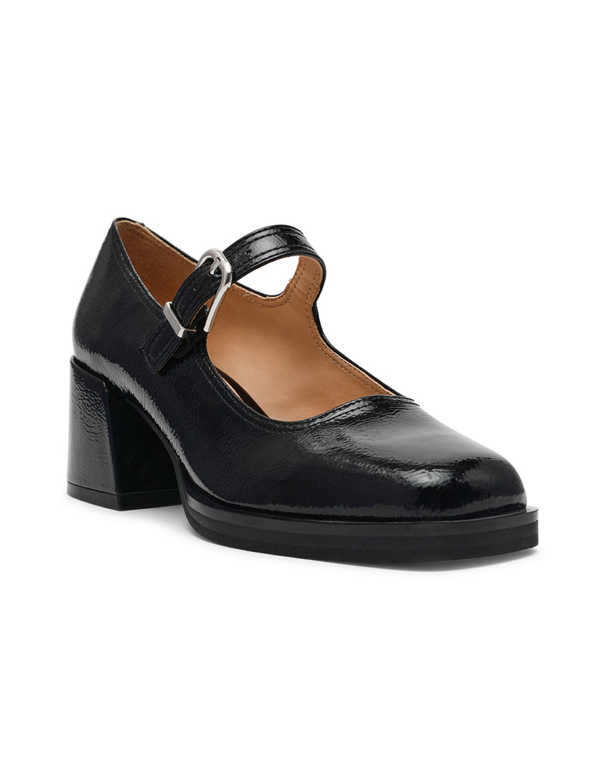 LISBON 經典復古粗跟瑪莉珍鞋-黑色