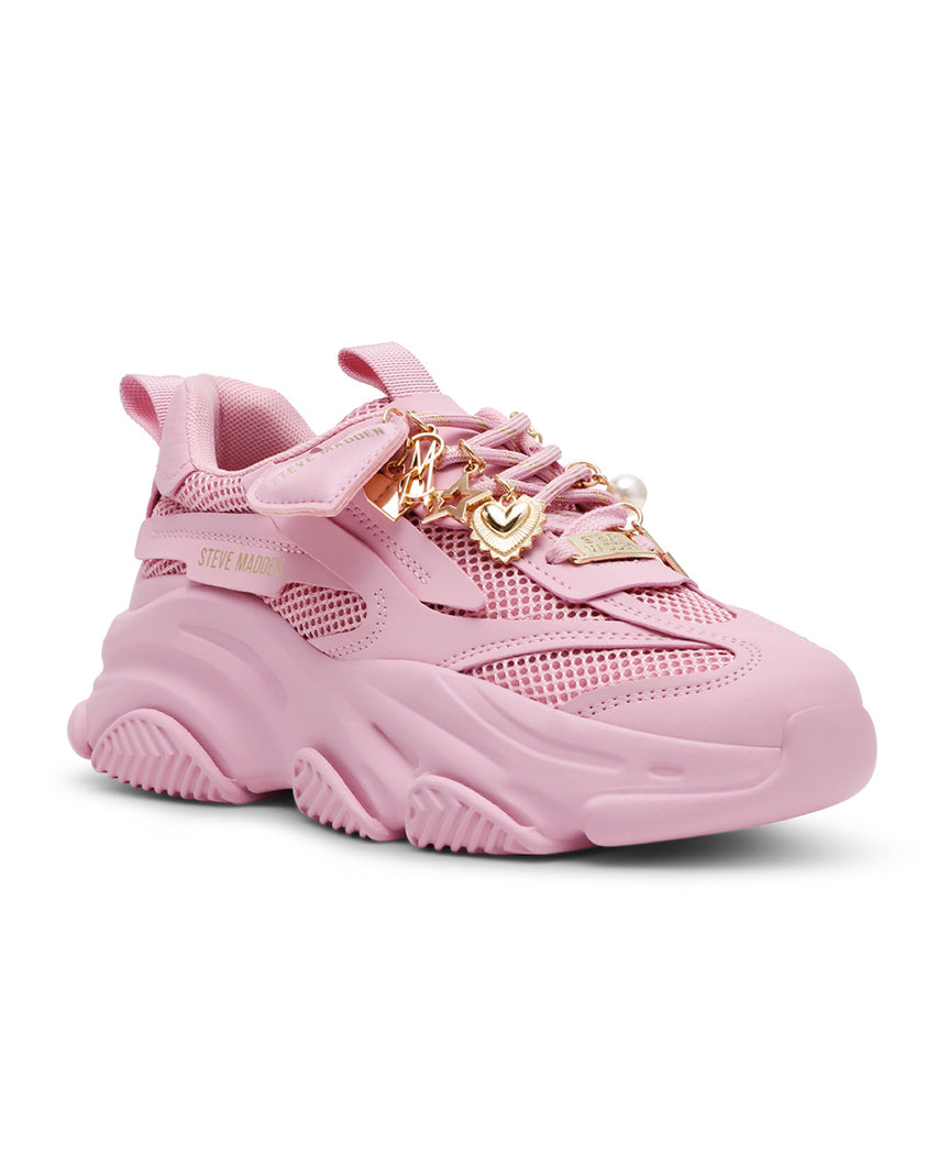 POSSESSION-H 素面多掛飾休閒鞋-粉色