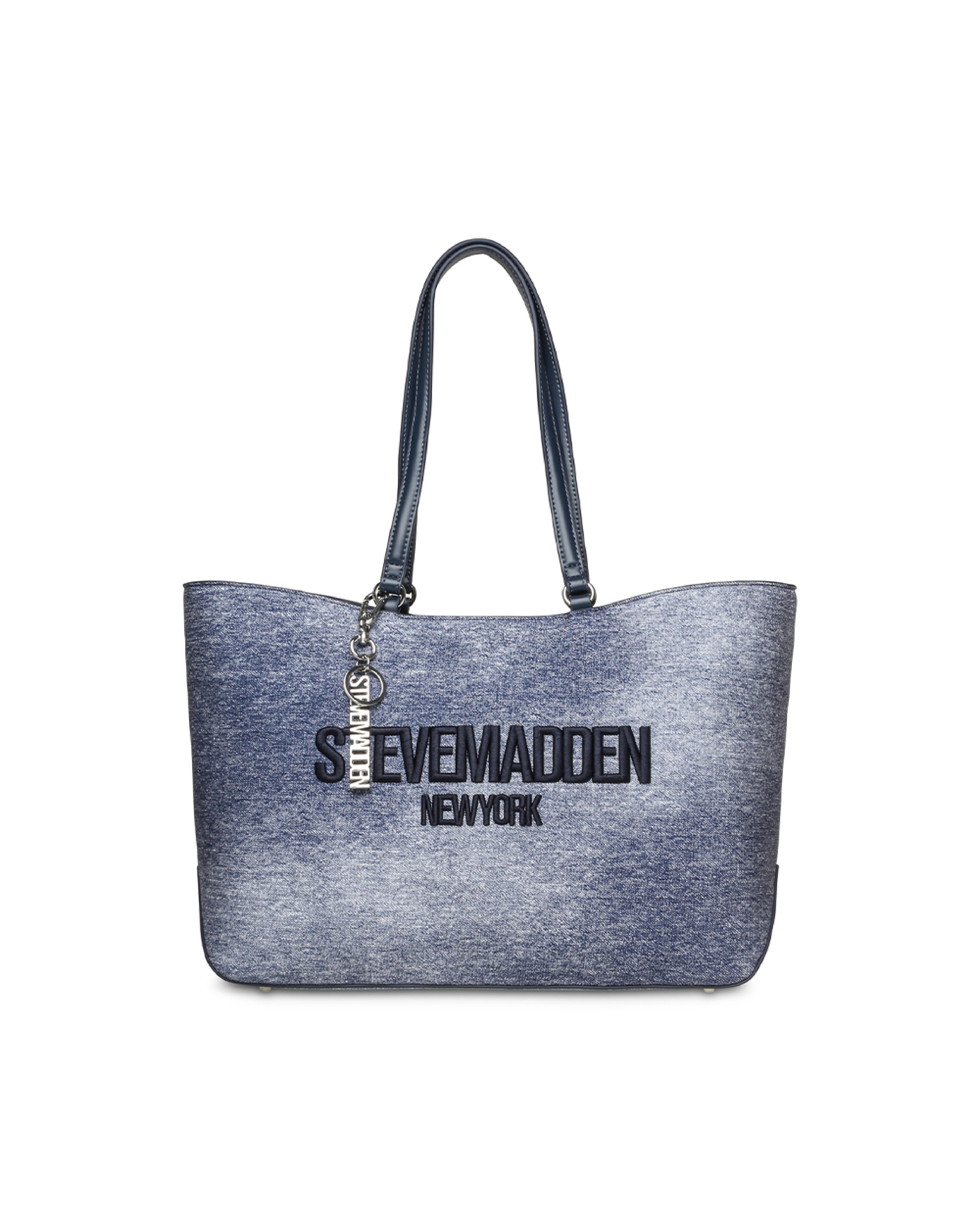 BCOCOS 丹寧休閒LOGO托特包-藍色