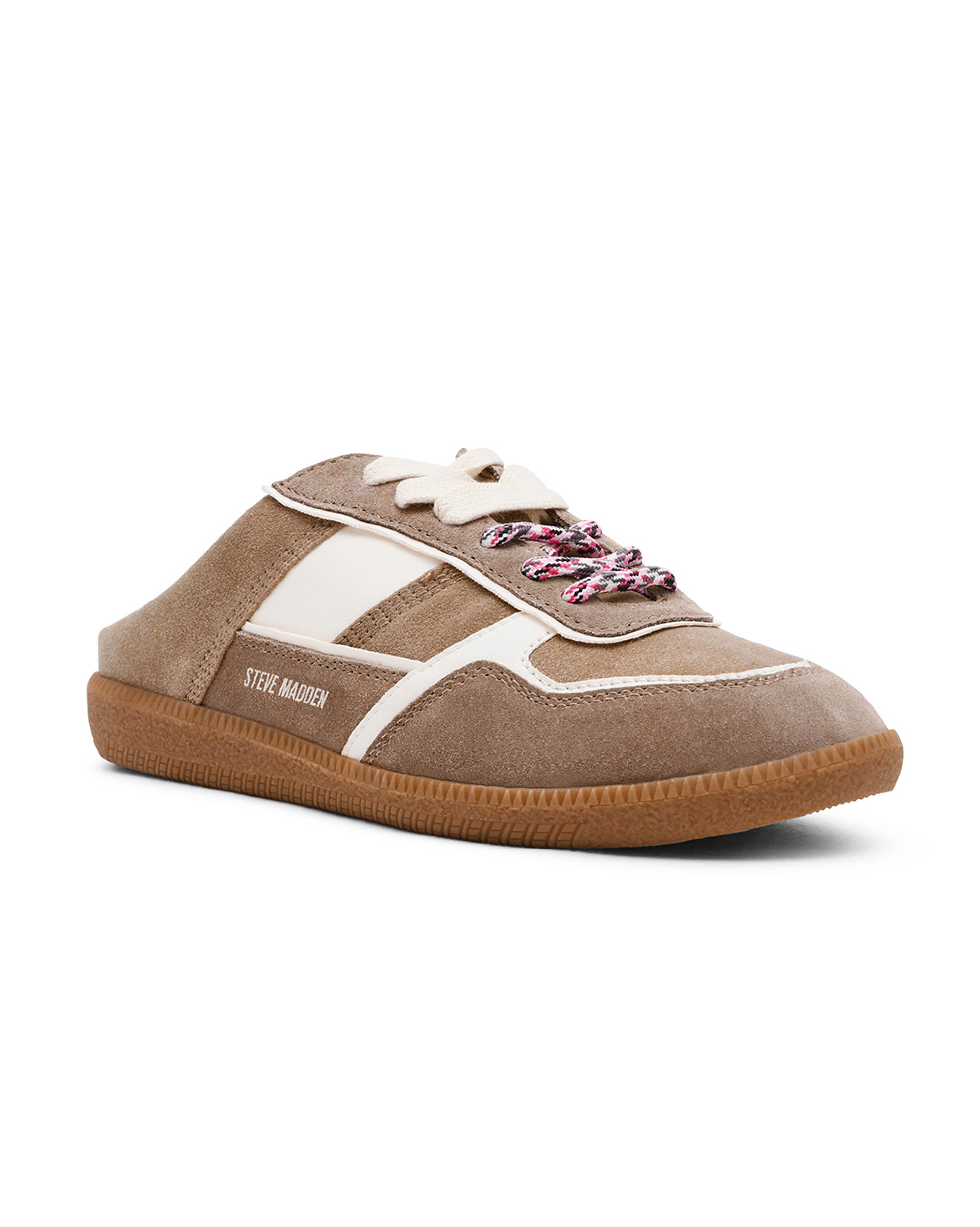 AUGUSTINA 休閒雙鞋帶造型穆勒鞋-咖啡色