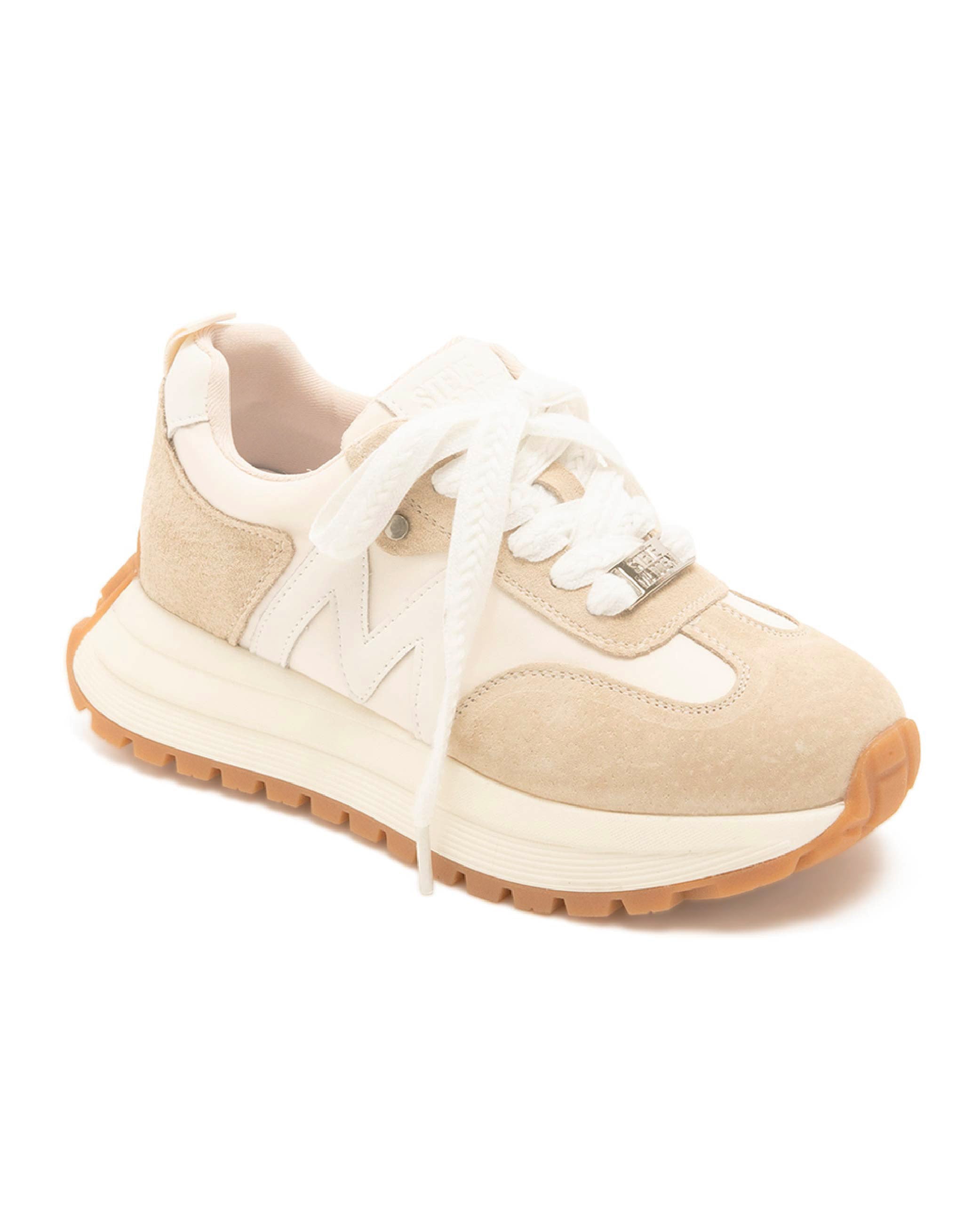 TWJOAH 拼色厚底休閒鞋-白色