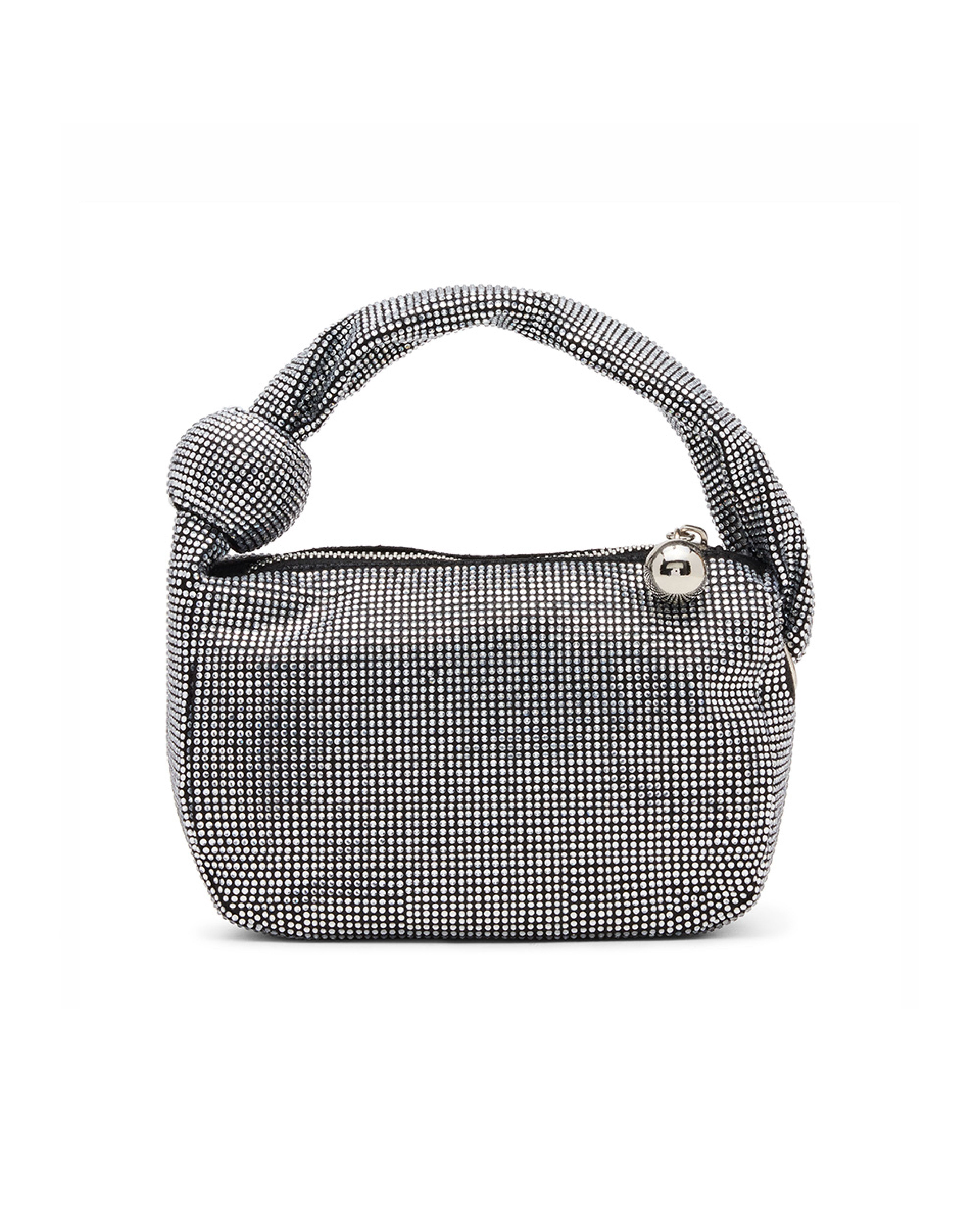 BSPARKLY 奢華鑽面圓形結飾手提包-銀色