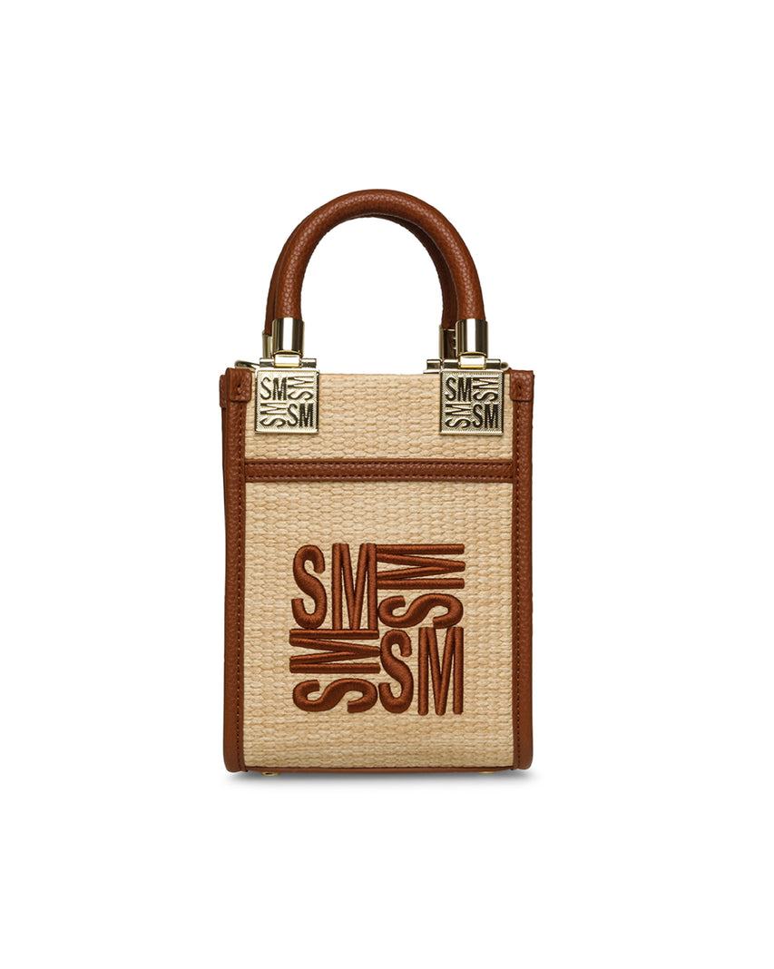 【線上獨家款】BWEALTHS 草編LOGO手提/斜背包-棕色