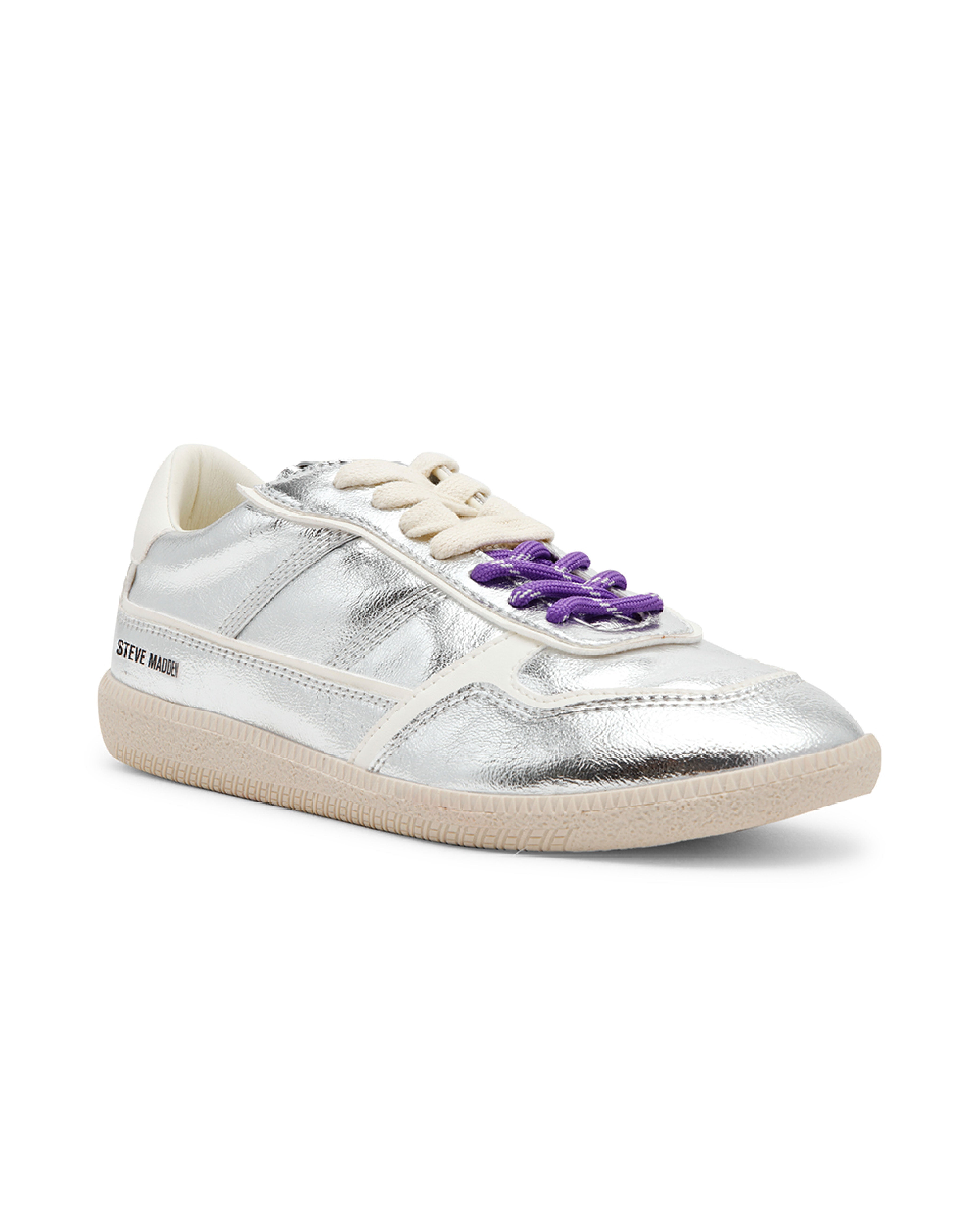 AUGUSTINE 潮流撞色鞋帶德訓鞋-銀色