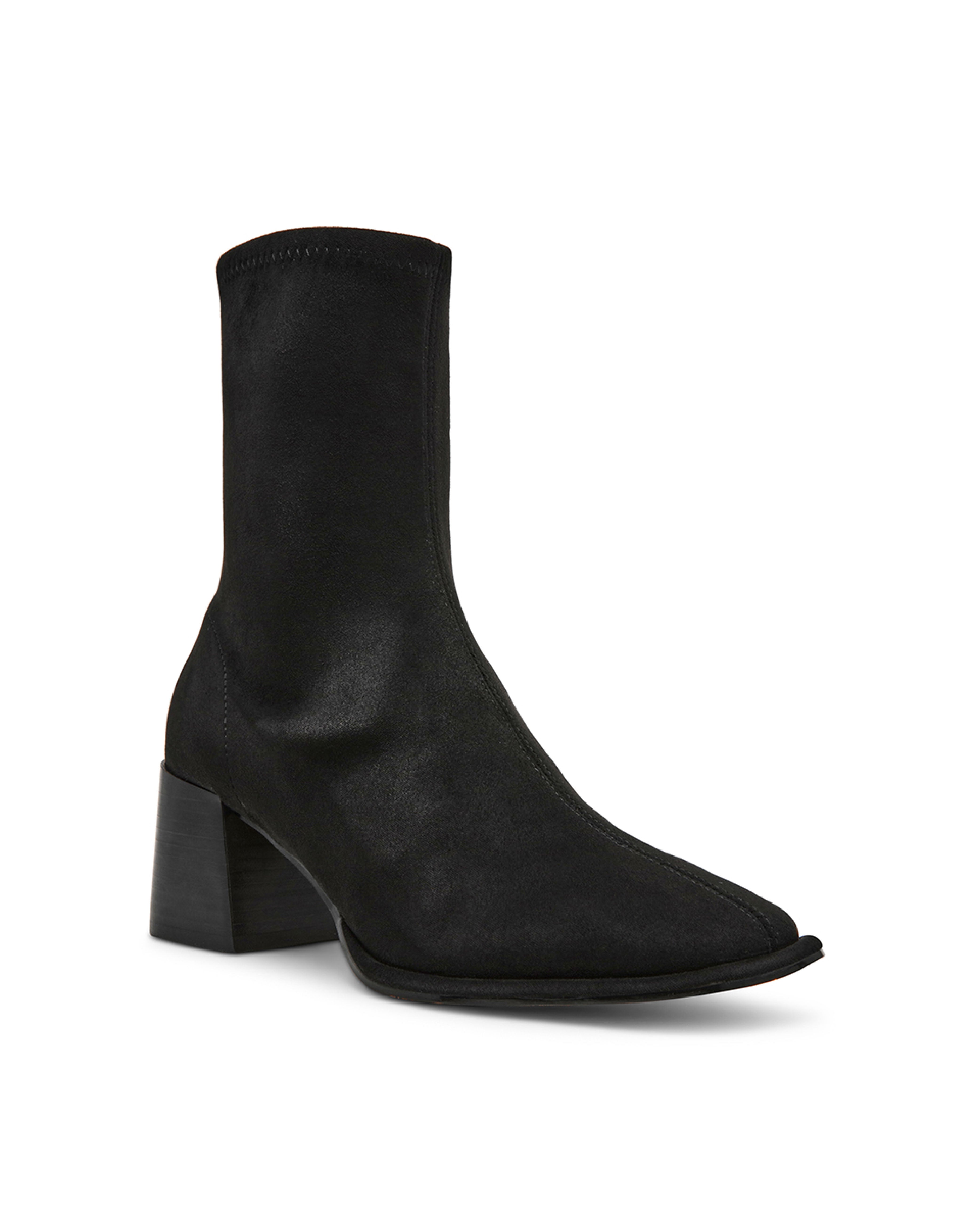 NEXTSTEP 時尚素面方頭中筒靴-絨黑