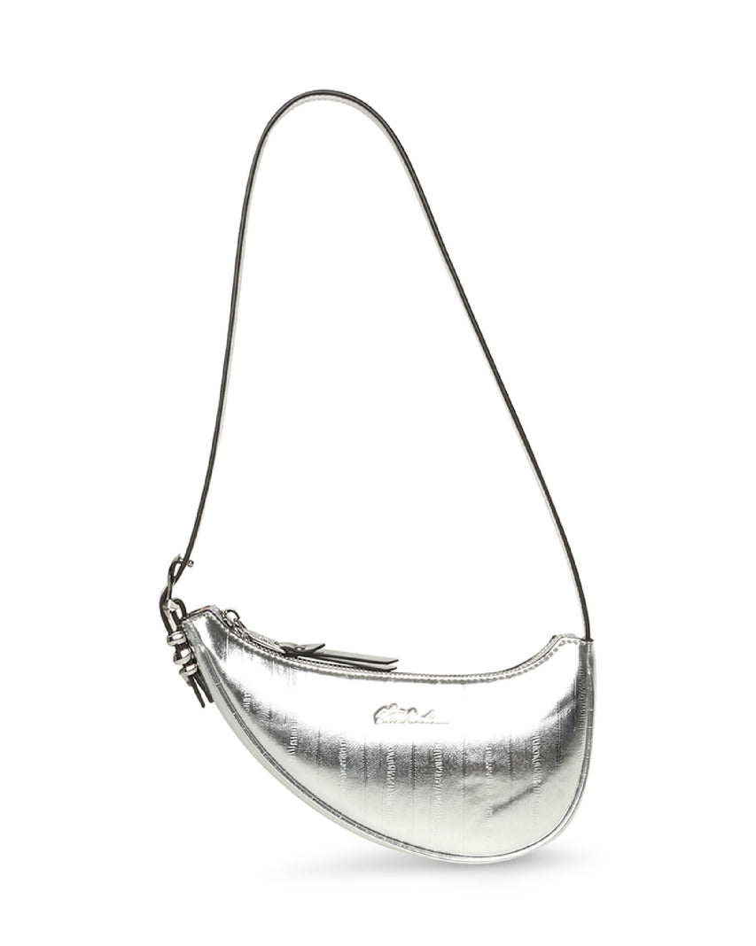 【線上獨家款】BICY-E 輕奢素面馬鞍肩背包-銀色