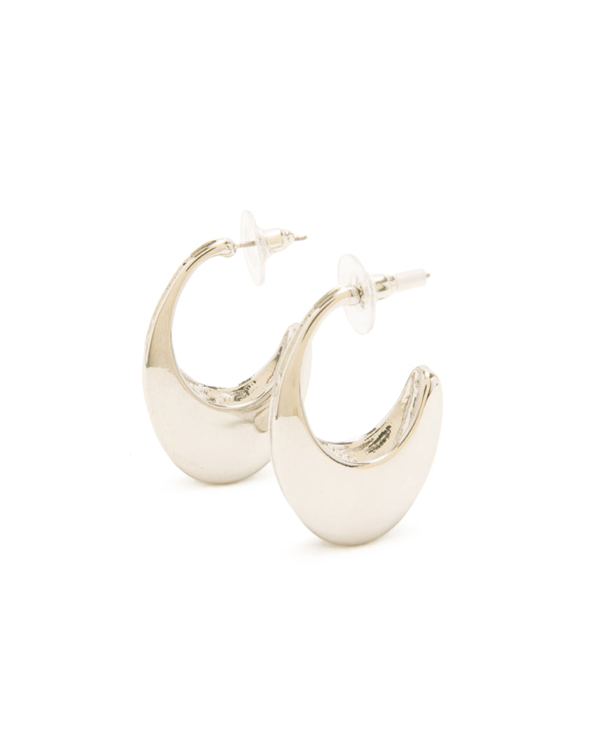 簡約幾何造型耳環-銀色