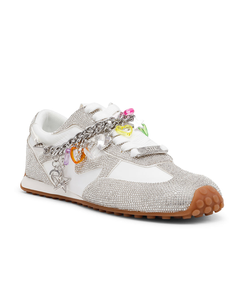CAMEO-R 閃鑽鍊條造型掛飾德訓鞋-銀色