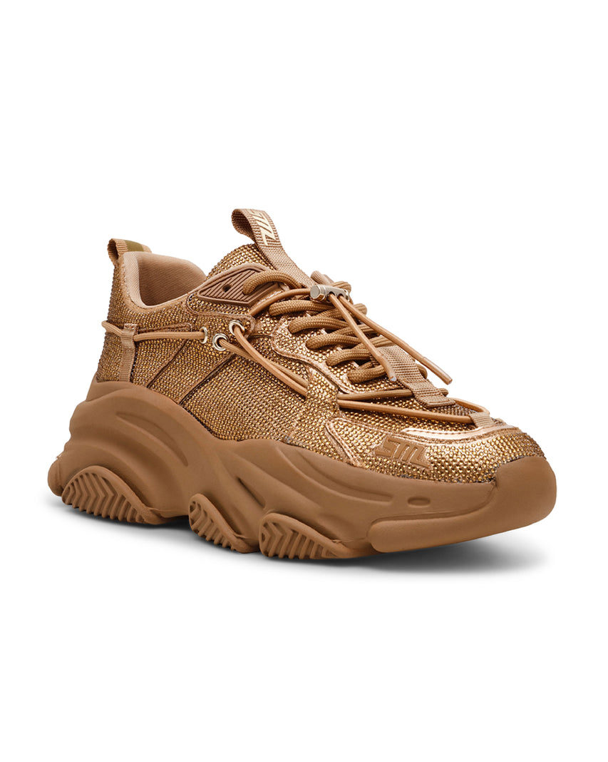 VAULT 2R 奢華閃鑽抽繩厚底休閒鞋-卡其色
