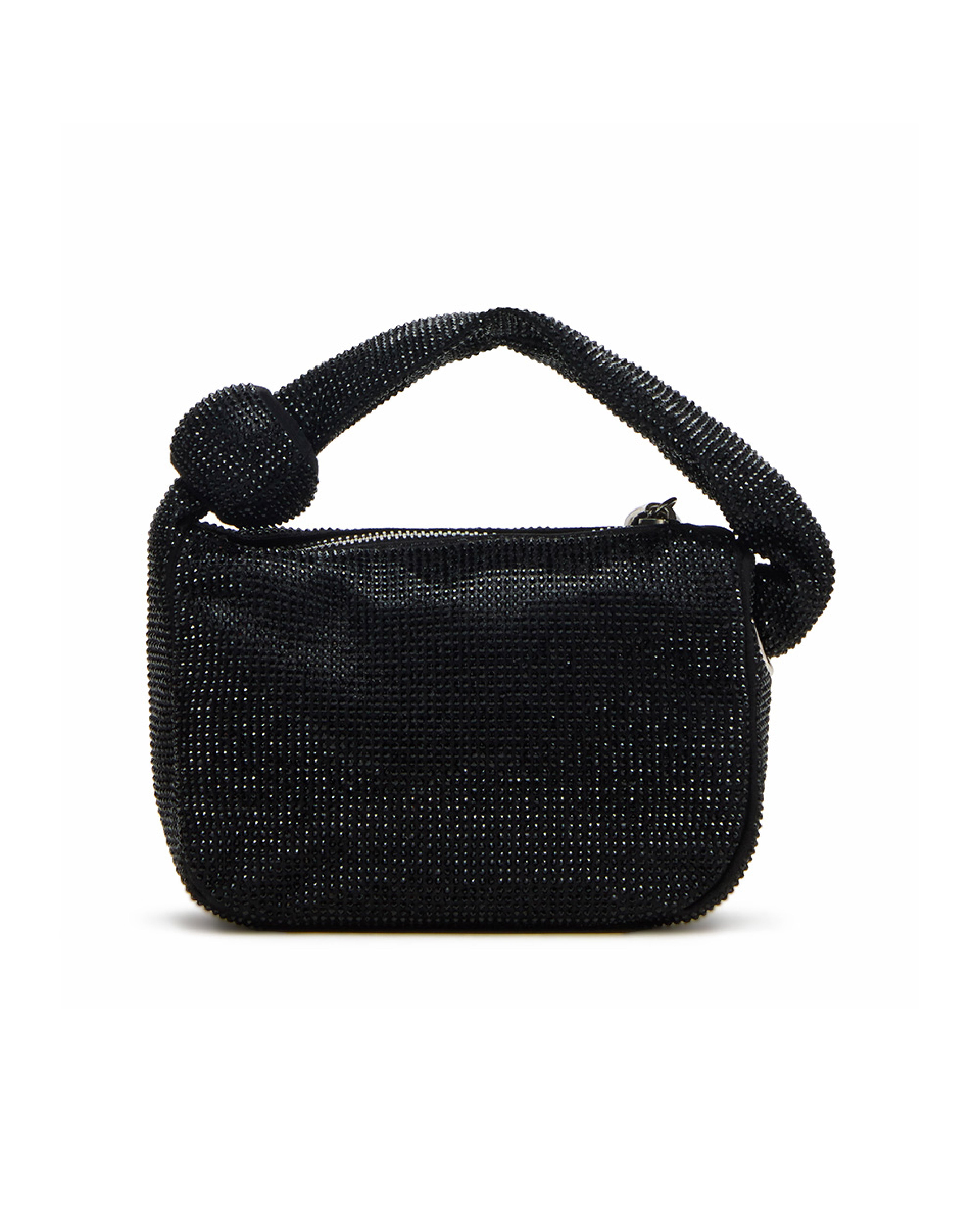 BSPARKLY 奢華鑽面圓形結飾手提包-黑色