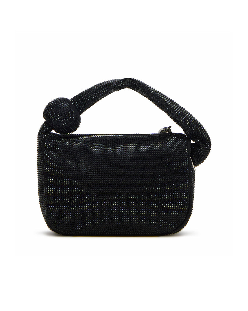BSPARKLY 奢華鑽面圓形結飾手提包-黑色