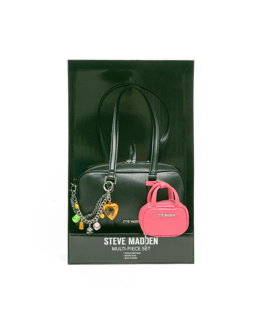 潮流撞色耳機包/法棍肩背包禮盒-黑色