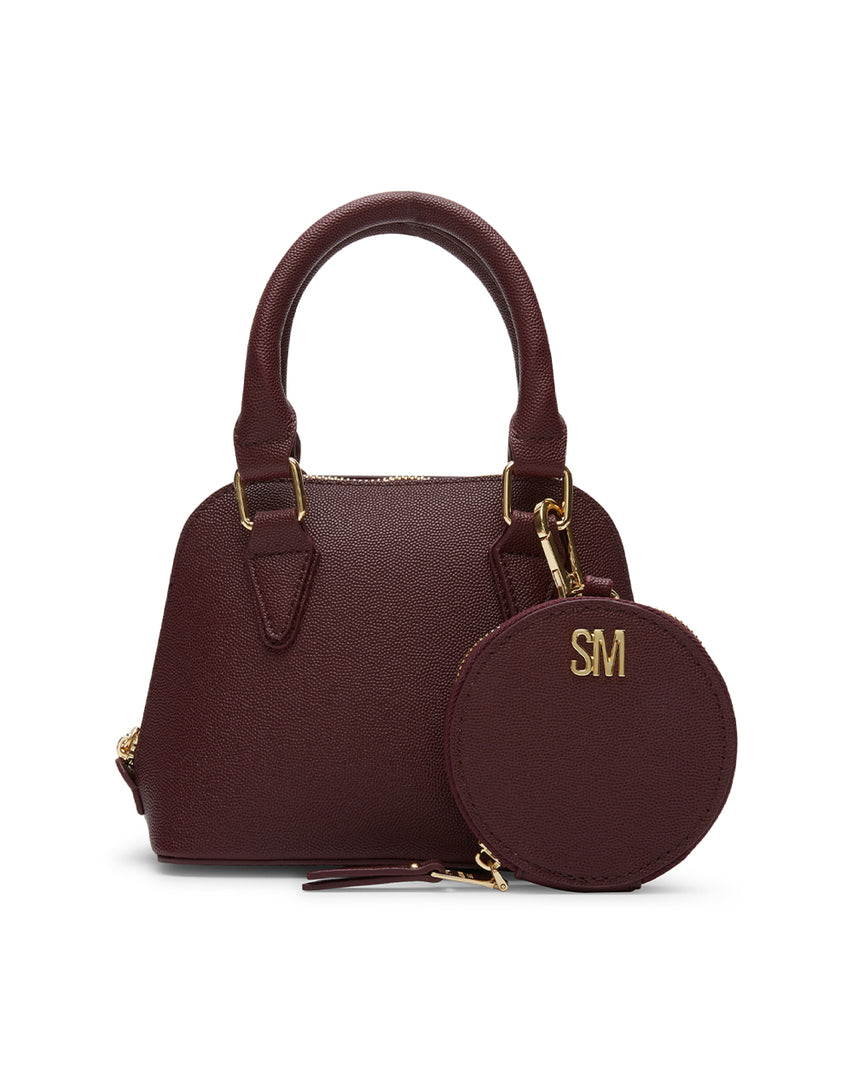 BHOPE-D 簡約素面大開口兩用小包-酒紅色