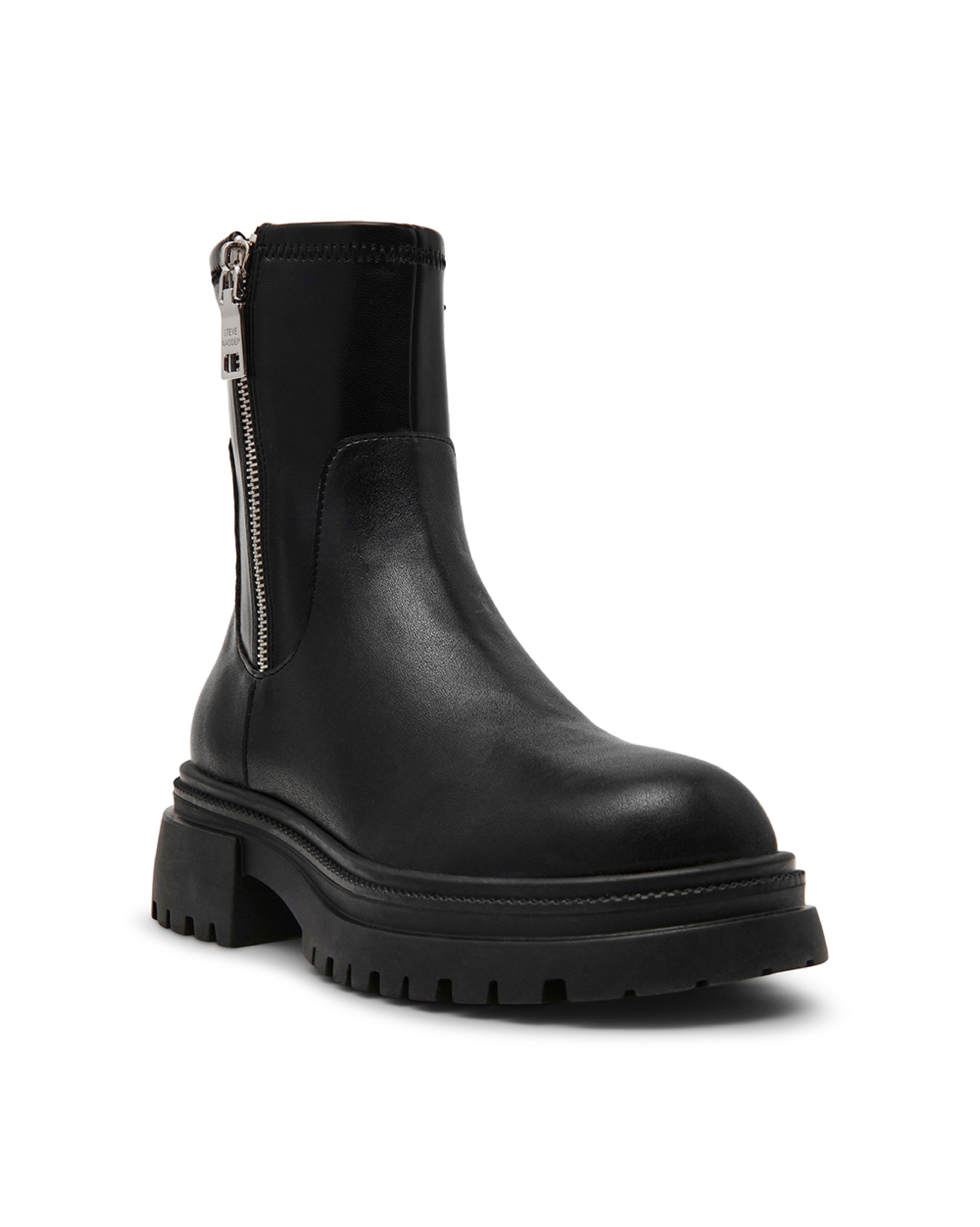 ROADMAP 率性素面厚底中筒靴-黑色