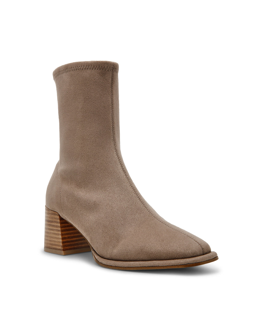 NEXTSTEP 時尚素面方頭中筒靴-卡其色